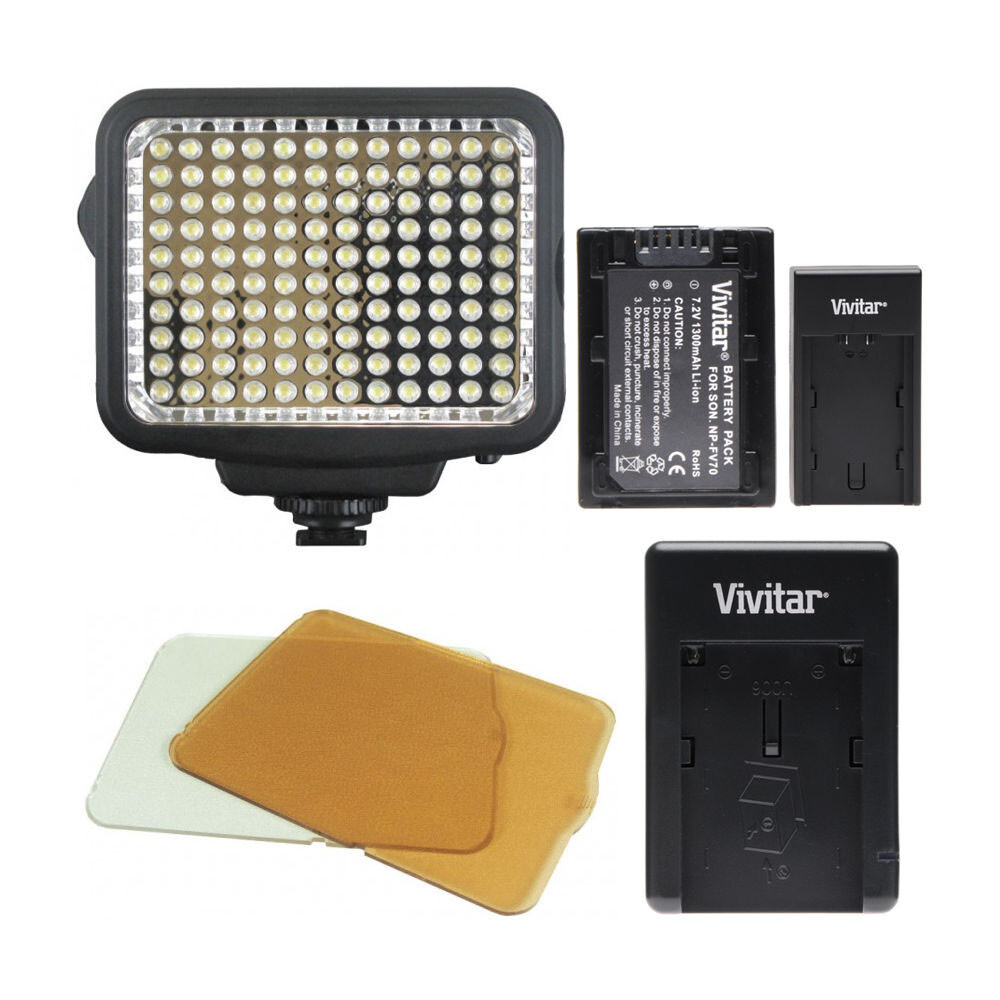 Vivitar LED Professional VIV-VL-900 Video Light + Battery 120 LED 700 Lumens New