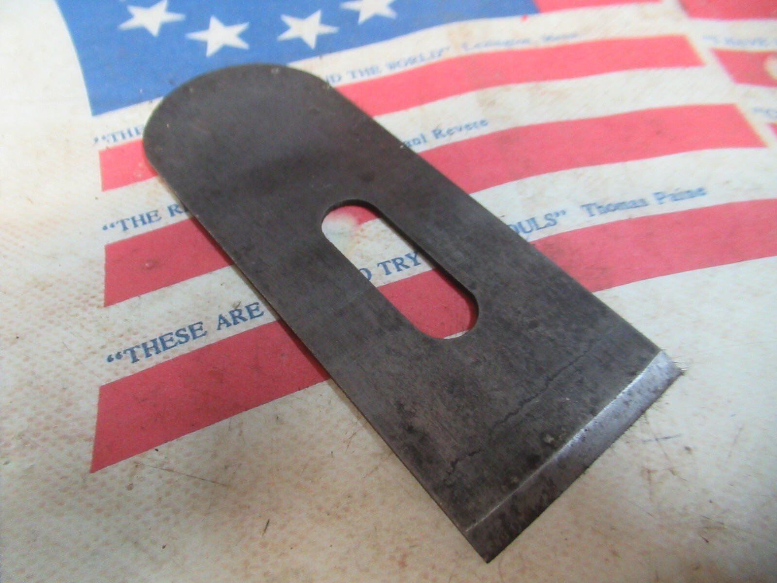 DUNLAP "BB" BLOCK PLANE BLADE, IRON, CUTTER~1-5/8"x 4-5/16" made USA