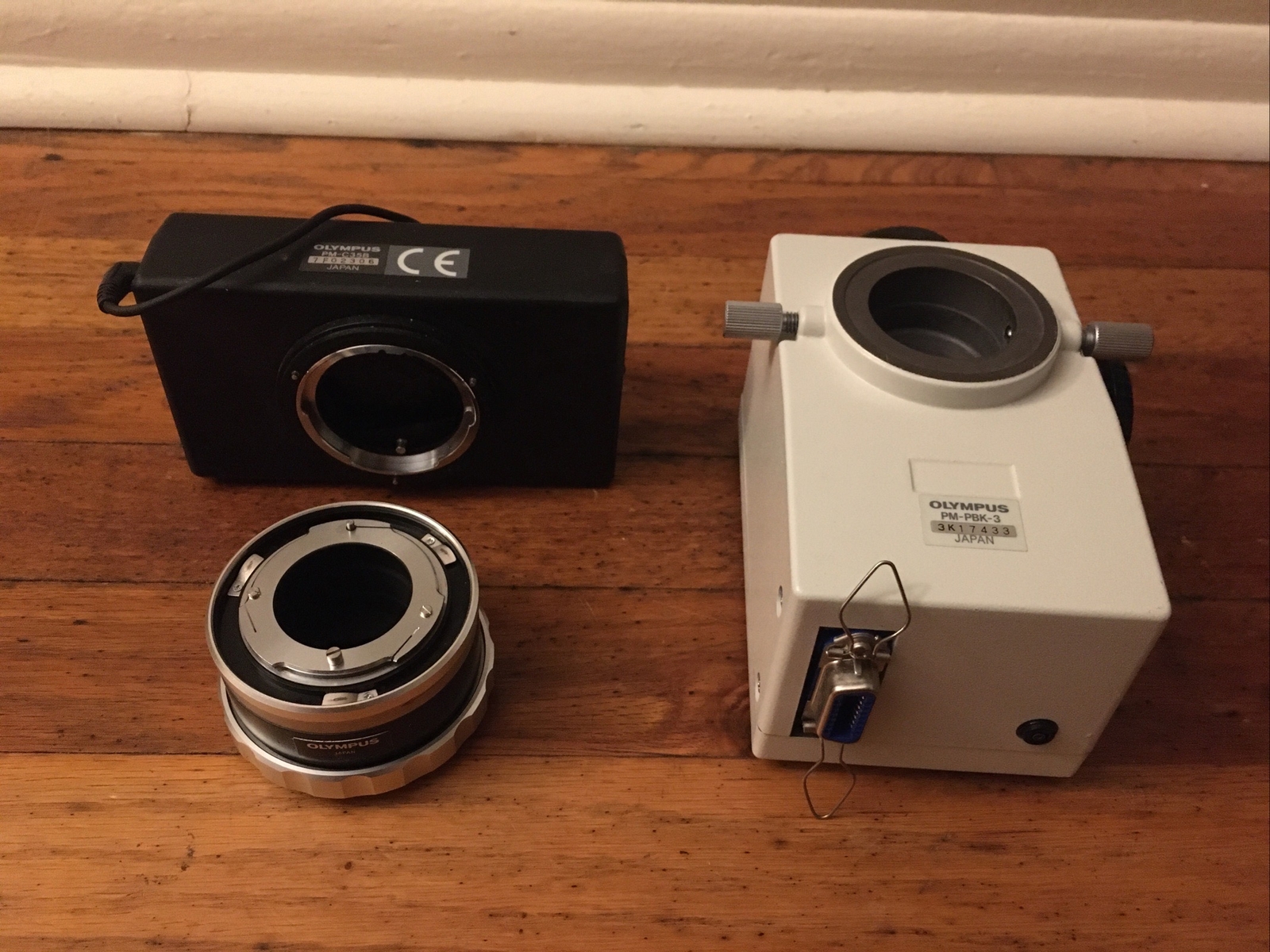 3 Piece Olympus PM-C35B Camera PM-BP35 Battery Pack Adapter Shutter PM-PBK-3