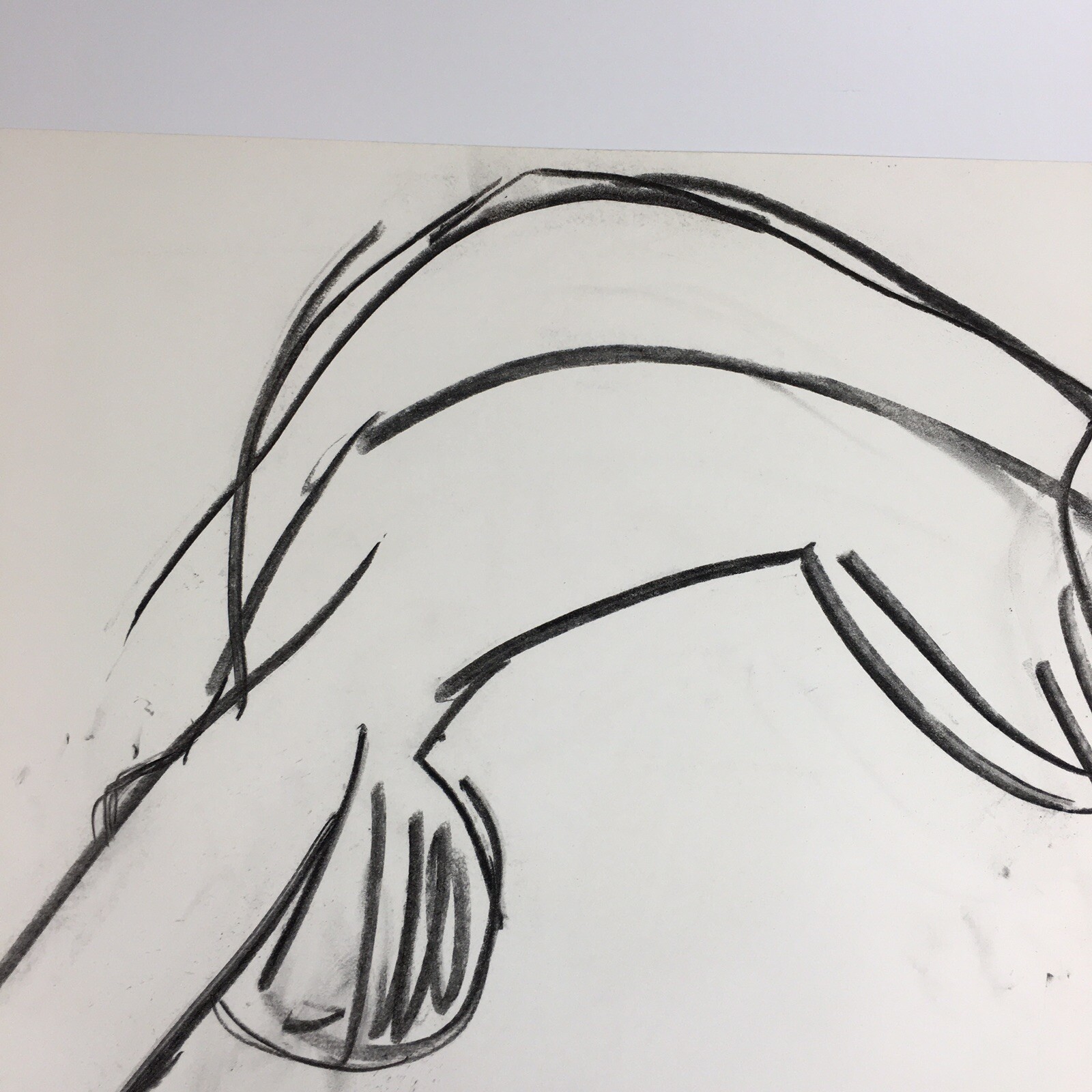 Kip Gresham Unsigned Original Charcoal Drawing Gymnast Curwen Archive #14