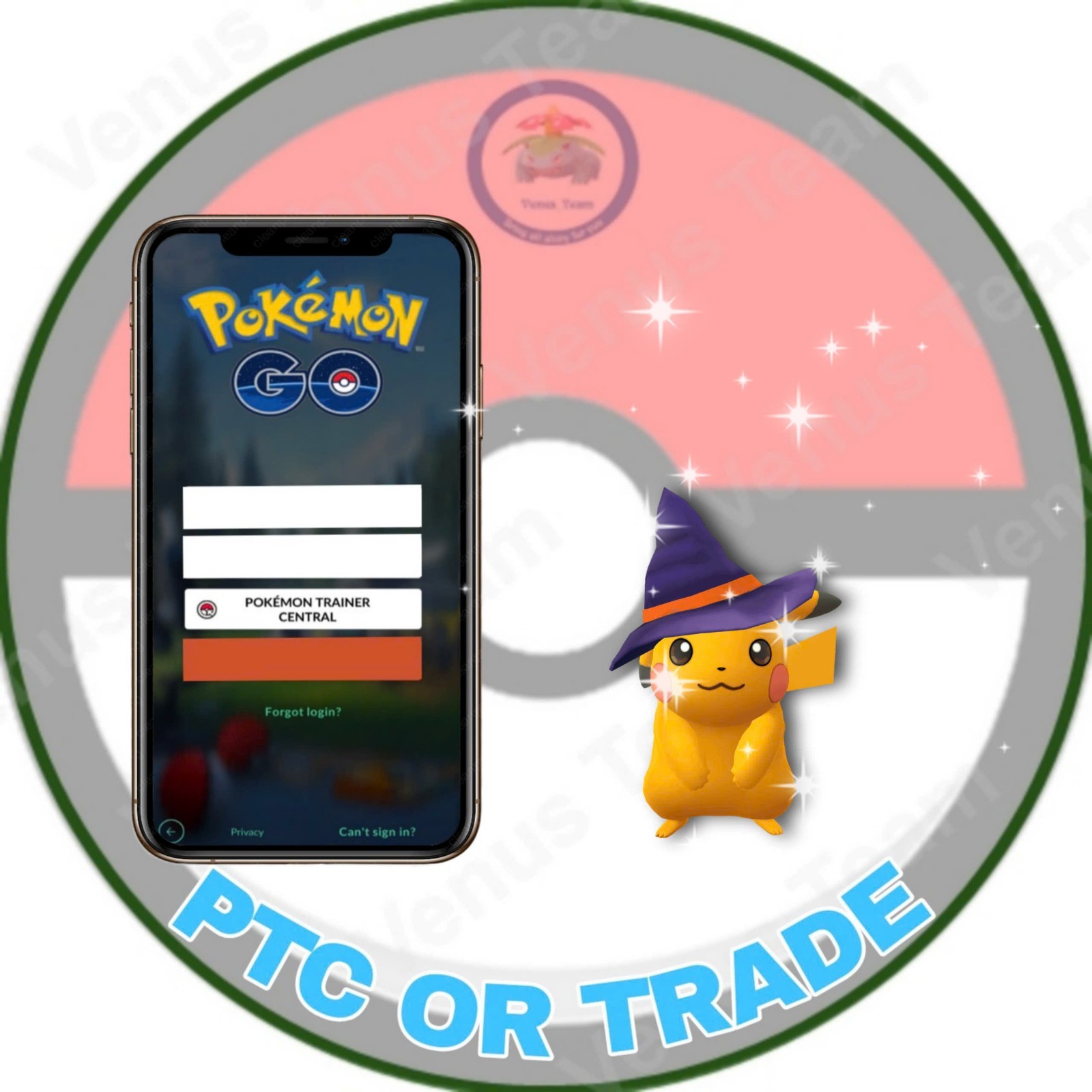 Pokémon Go ✨ Shiny Pikachu Witch Hat ✨ P T C OR TRADE ✨