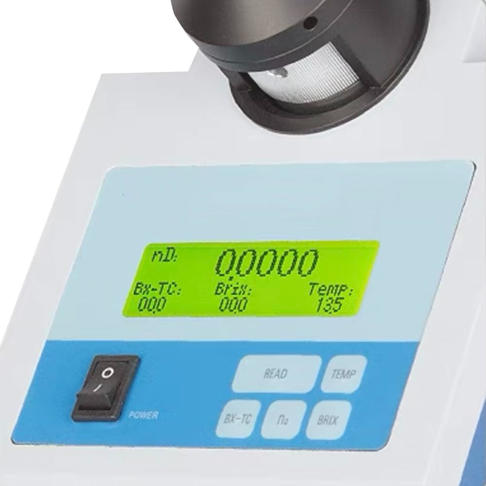 Digital Abbe Refractometer Brix Refractometer with 1.3000-1.7000 nD 0-100% Brix