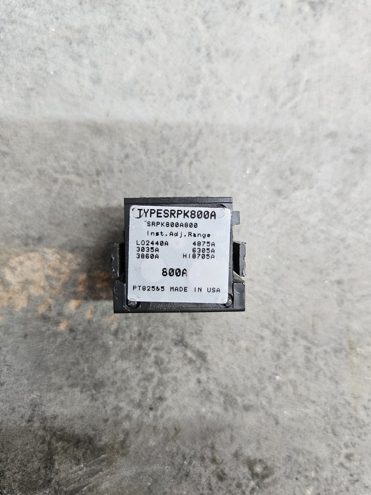 GENERAL ELECTRIC SRPK800A800 RATING PLUG