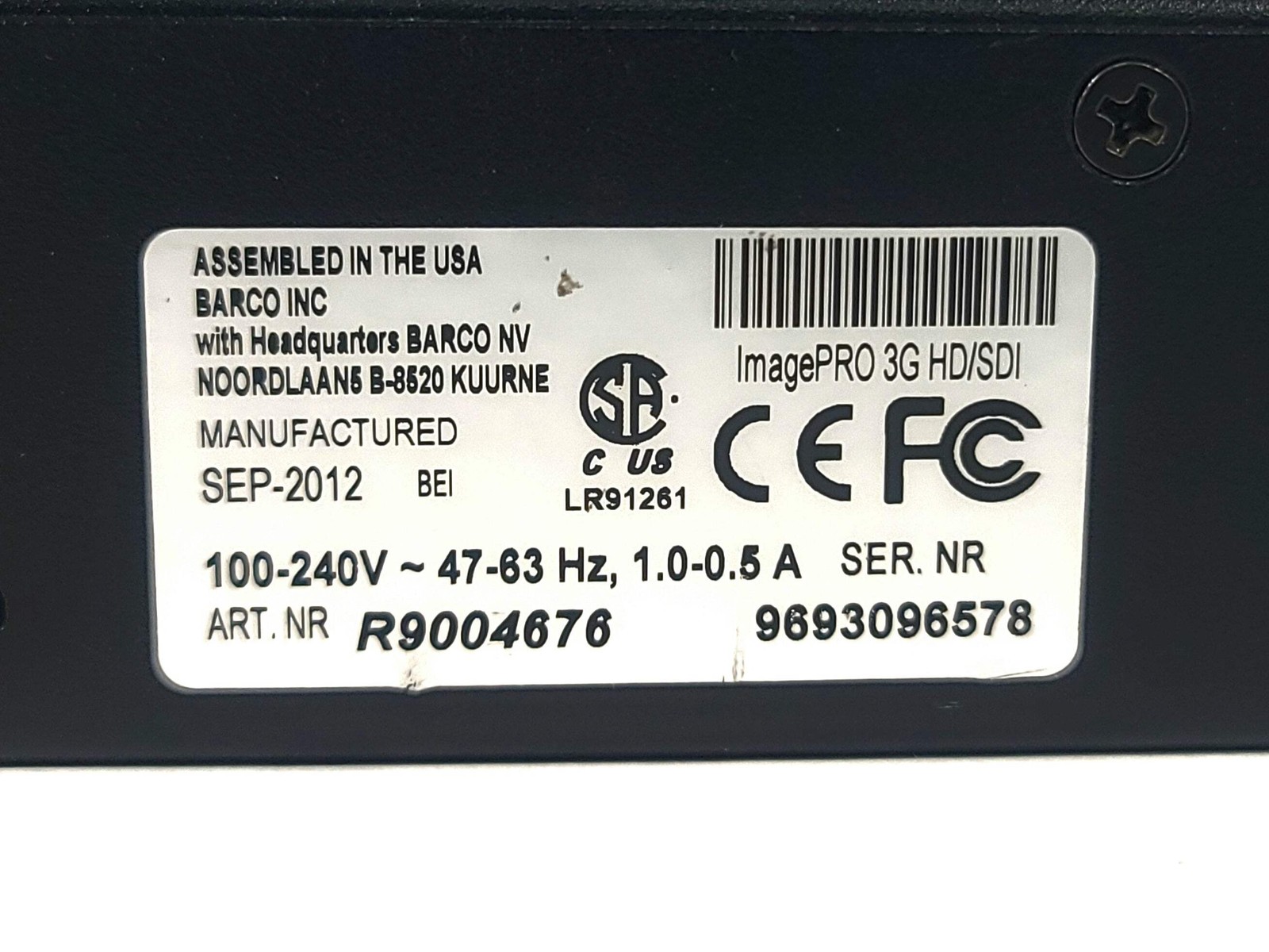 Barco R9004676 ImagePRO 3G Signal Processor(C1979-89)