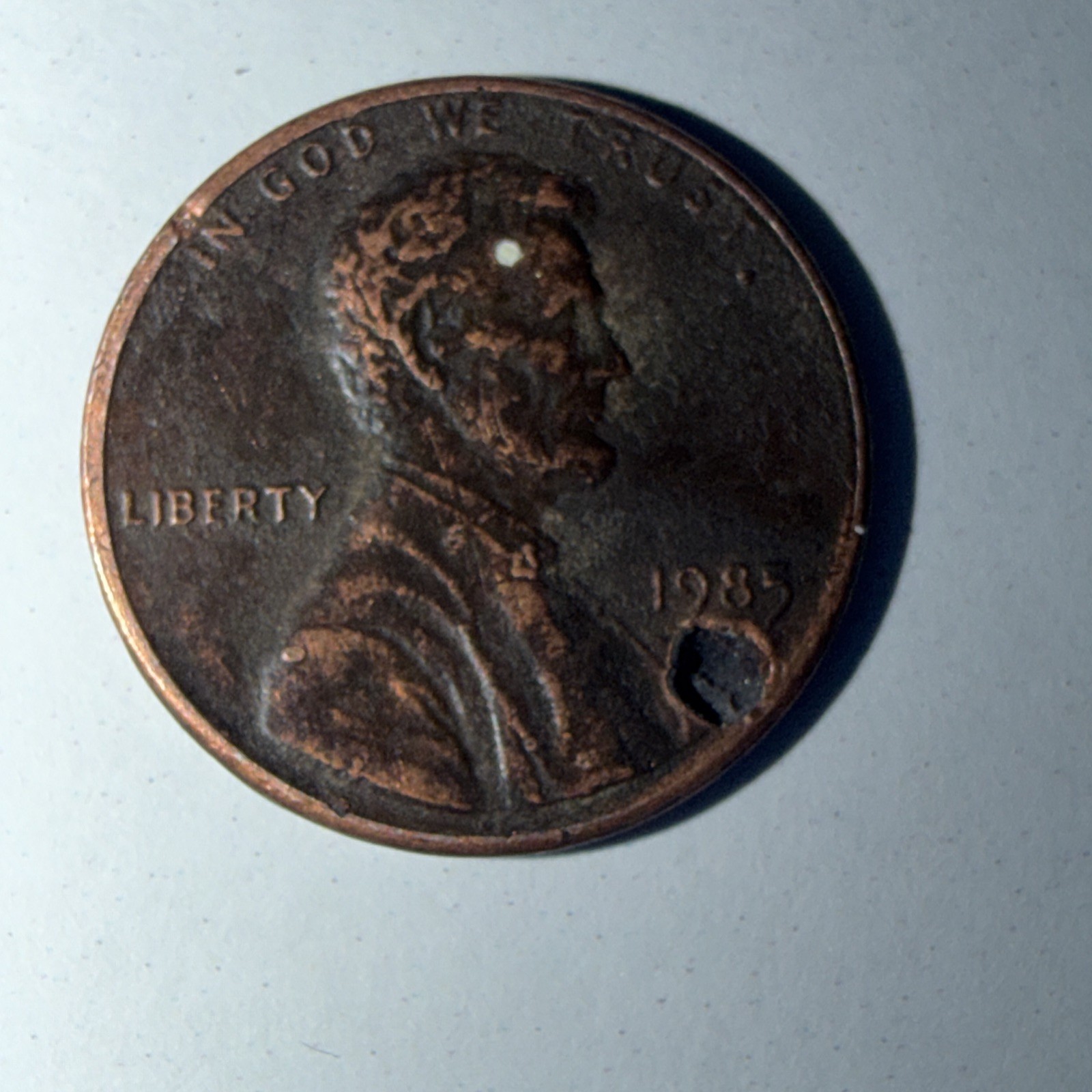 1984-D Lincoln Cent With Strike Error, Repunched Mint Mark