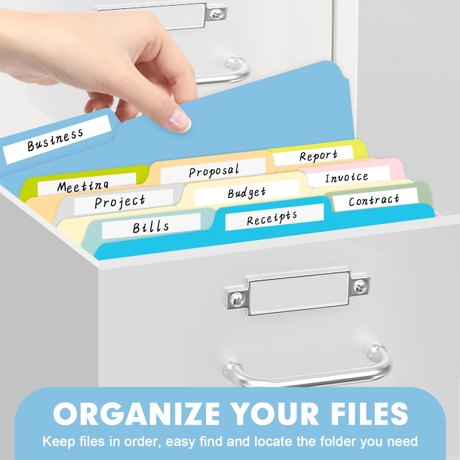 File Folder, 250 Pack Colored File Folders, 1/3 Cut Tab File Folder Letter Si...
