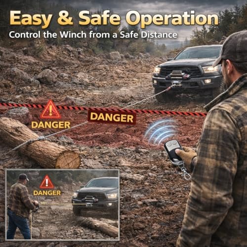Wireless Winch Remote Control Kit, 12V 24V Universal Winch Wireless Remote