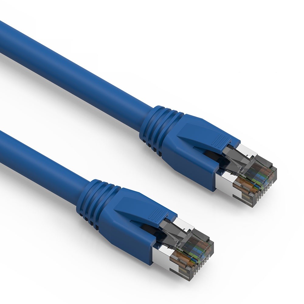 50Ft CAT8 S/FTP Ethernet Network Cable Blue 24AWG