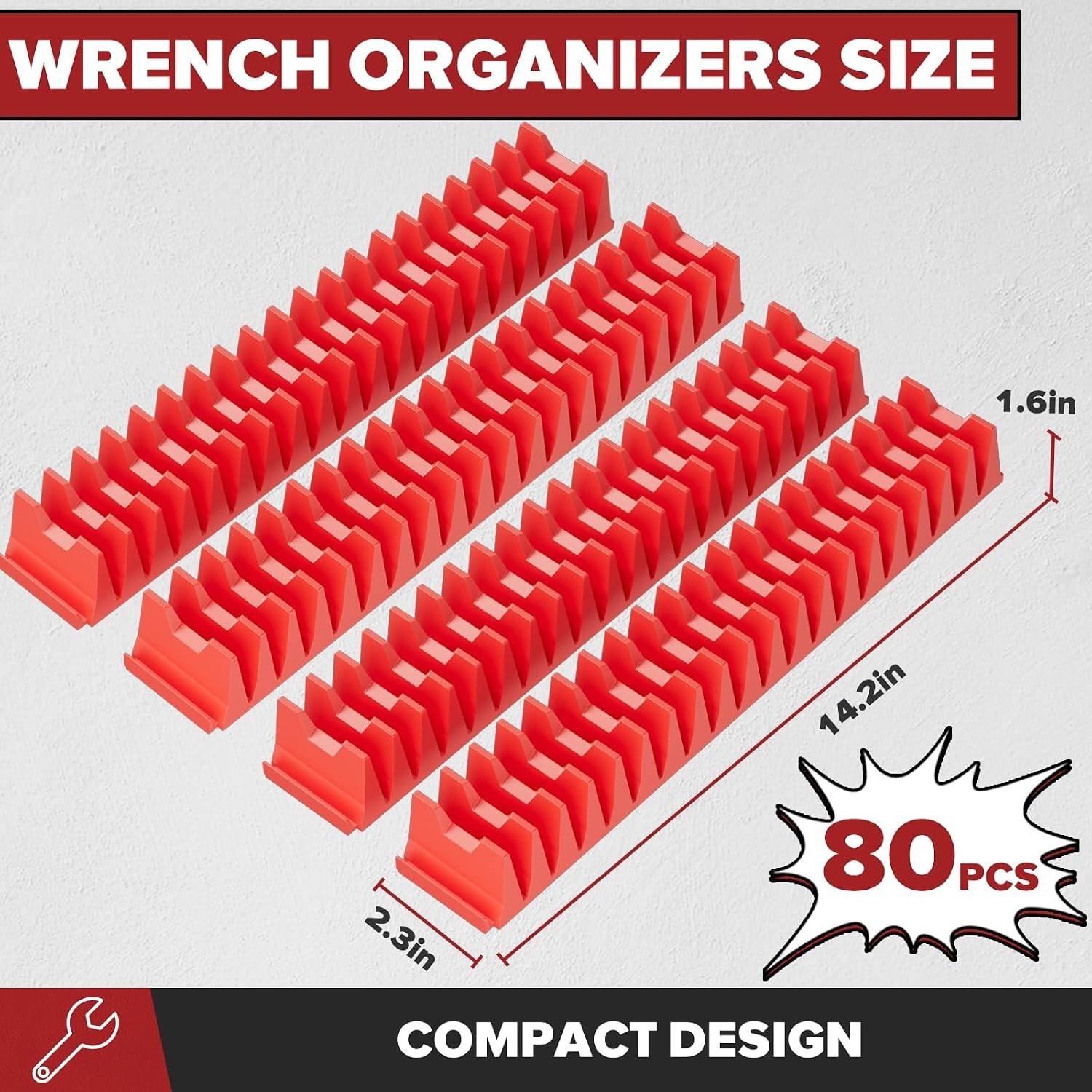 Efficient 80PCS Tool Drawer Wrench Organizer - Durable Plastic & Easy Setup