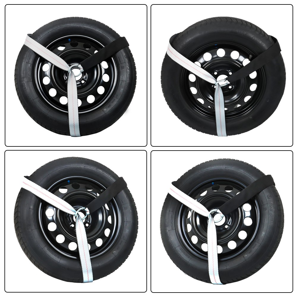LABLT 2"x 96" Car Ratchet Tie Down 4 pack Chain Anchors Tire Straps For Trailers