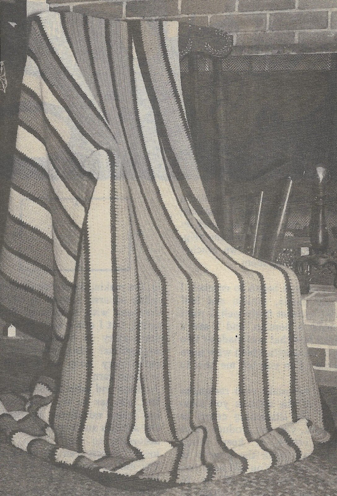 vintage, College Afghan crochet pattern instructions