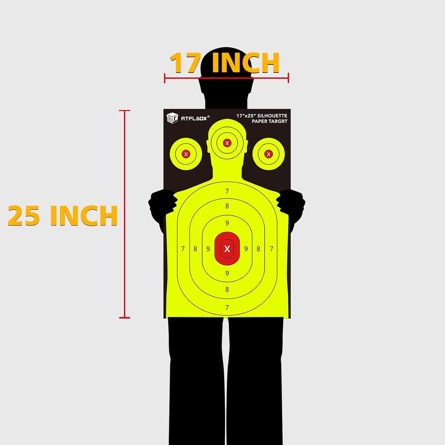 Silhouette Paper Target for The Range, 17X25 Inch High Visibility Target Paper f