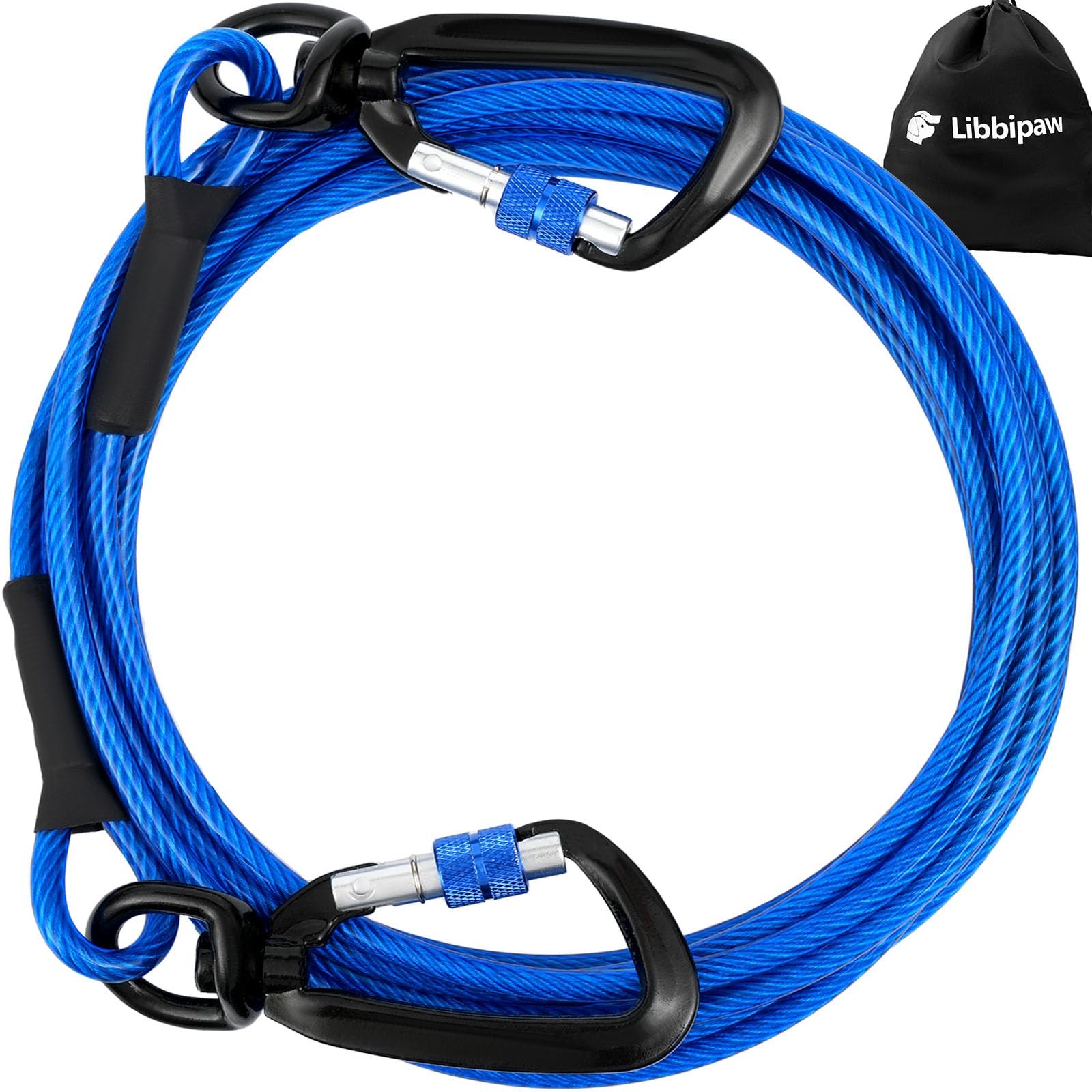Dog Tie Out Cable 10FT Heavy Duty Chew Proof, Tangle-Runner with 360° Swivels...