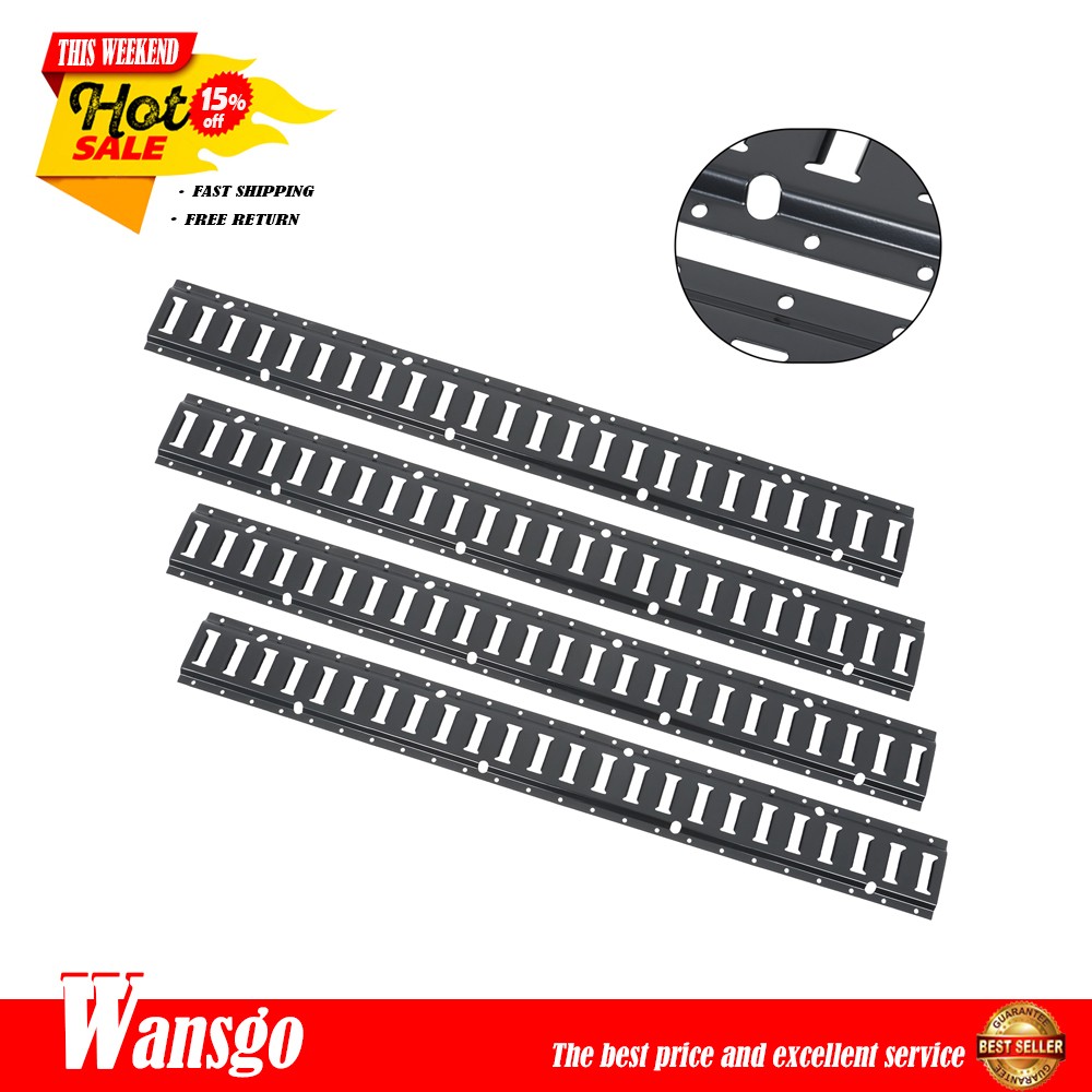 For Trailers 4' E Track Tie Down Rail Kit Black Carbon Steel 4pcs Brand New