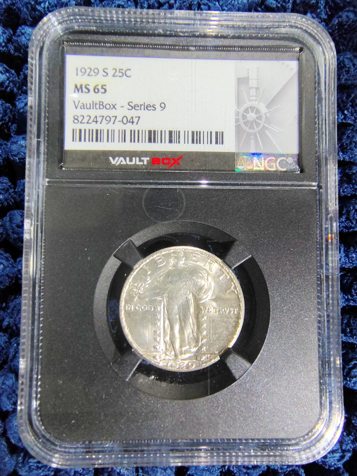 1929-S Standing Liberty Quarter 25C - San Francisco - VaultBox 9 - NGC MS 65