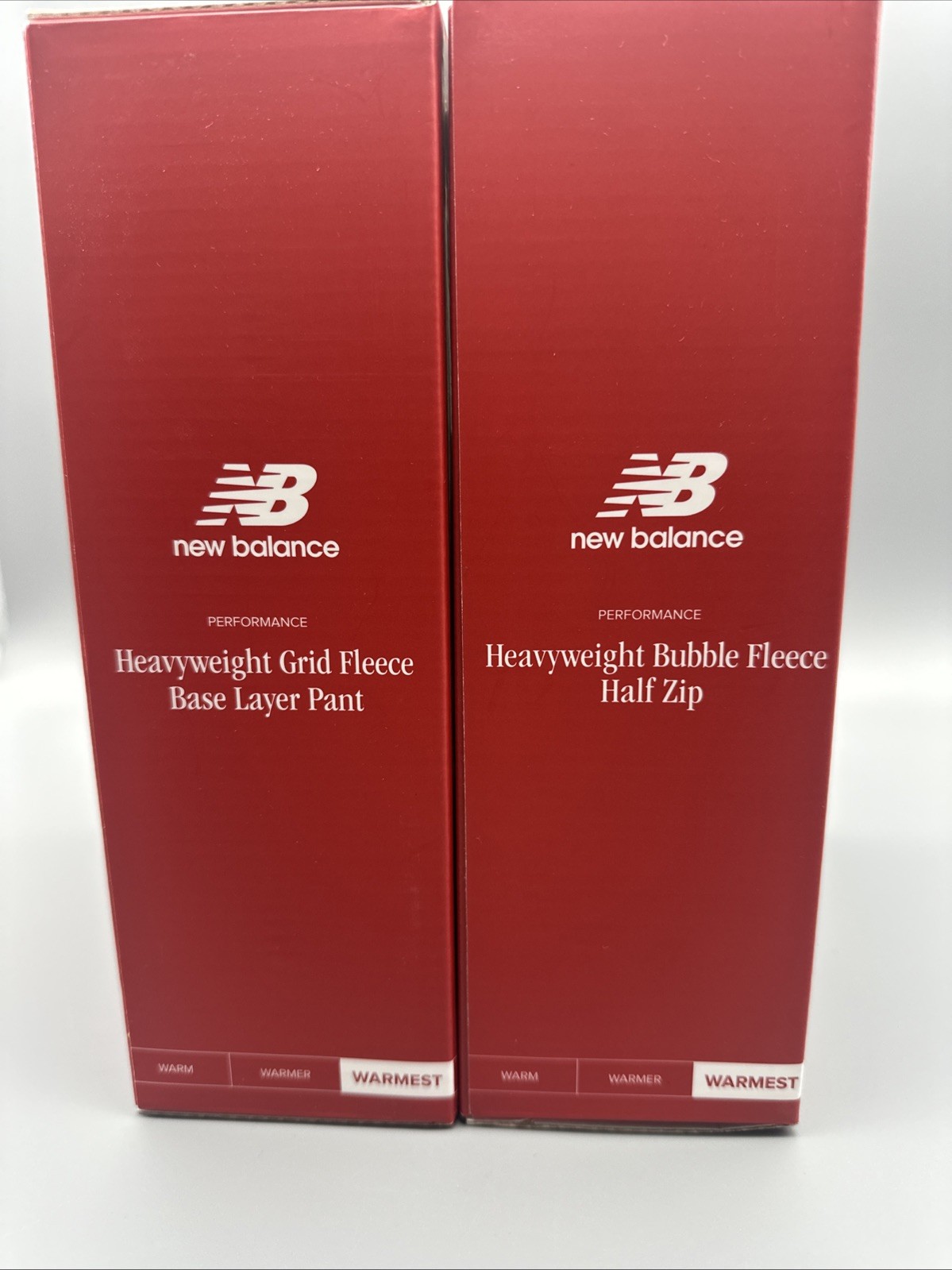 New Balance Bubble Fleece Half Zip & Grid Base Layer Pants Size L Set