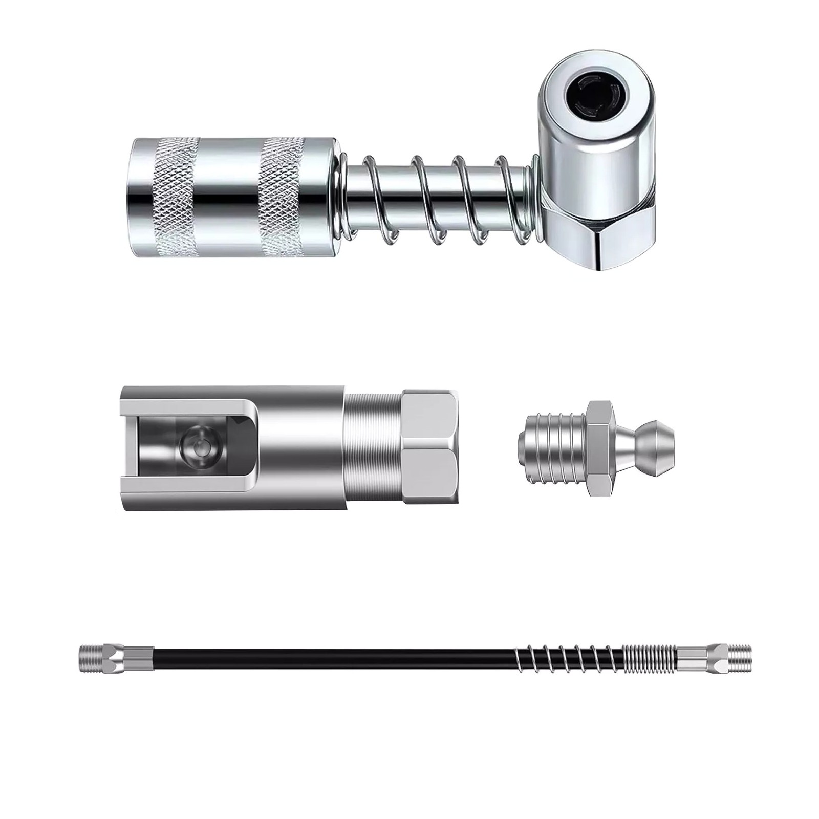 High-quality Right-Angle 90° Push-on Grease Coupler With 1/8 Inch NPT Threads
