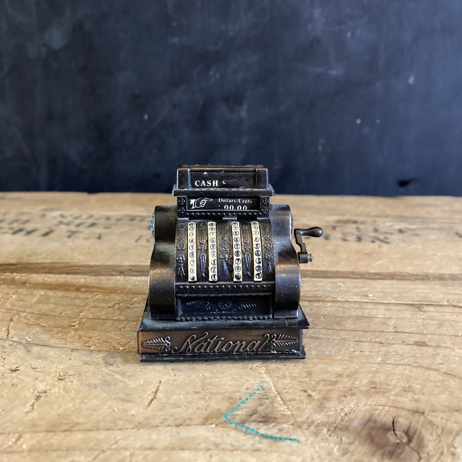 VTG Die Cast Mechanical Mini National Cash Register Pencil Sharpener