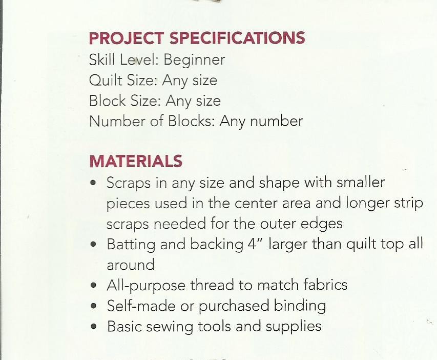 E0795 CRAZY LOGS WALLHANGING QUILT PATTERN/INSTRUCTIONS