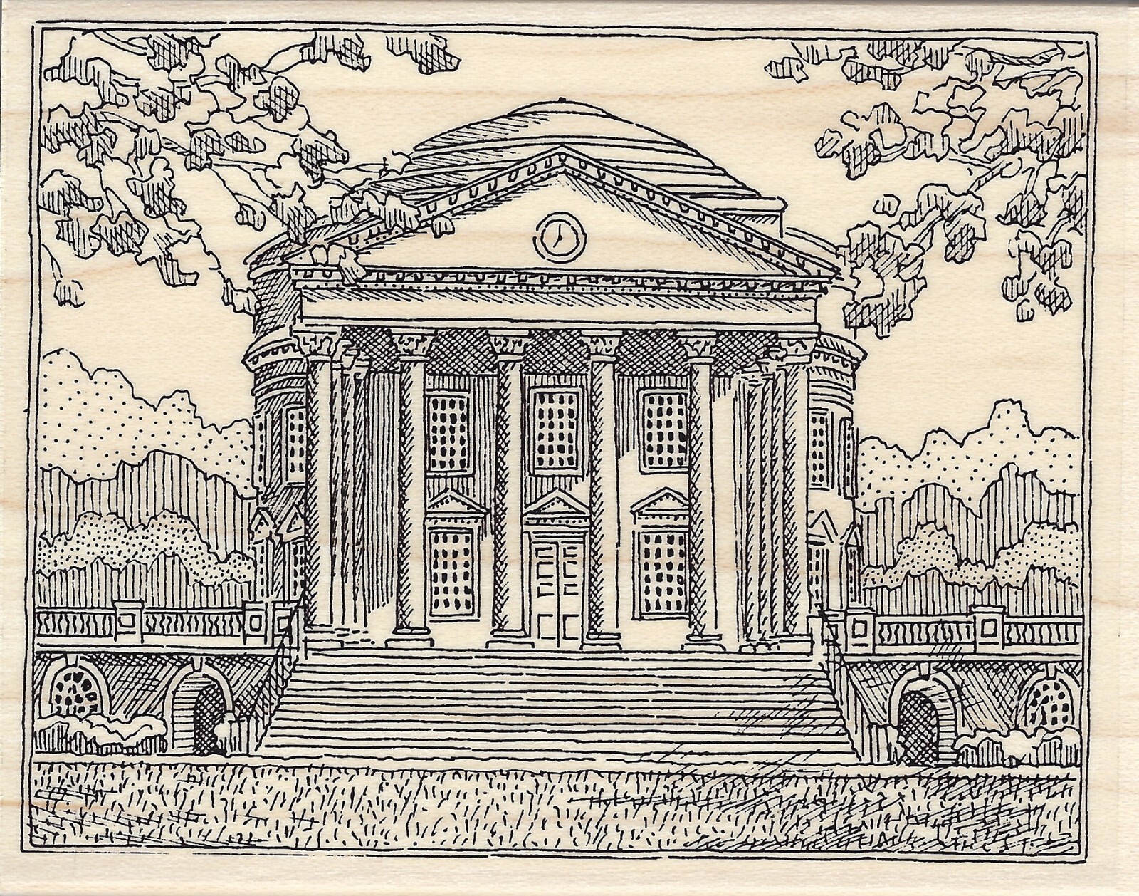 Capitol Rotunda Scene Wood Mounted Rubber Stamp Impression Obsession H1952 NEW