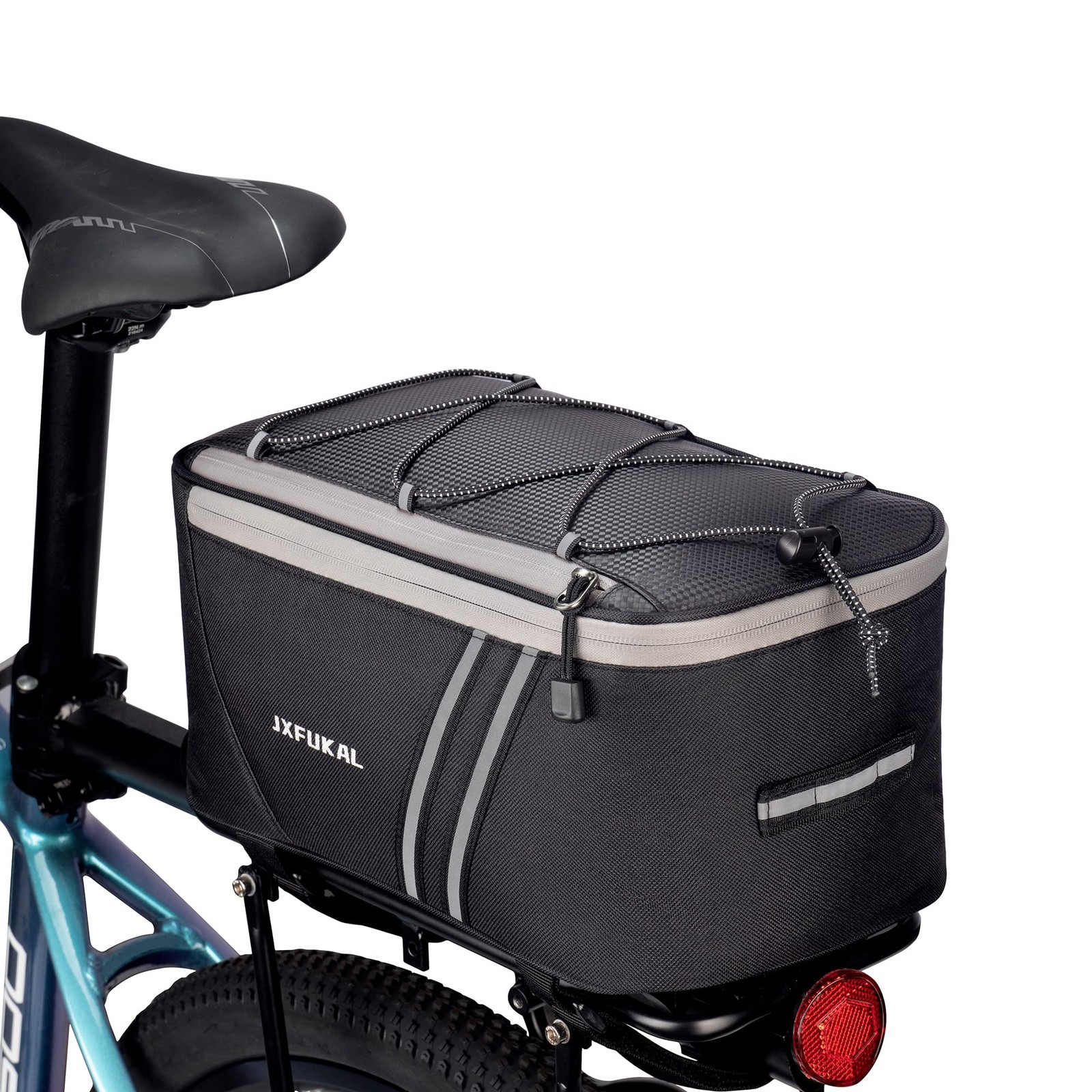 JXFUKAL Rear Bike Rack Bag with Rain Cover, 7L/9L/10L/12L One Size, Black