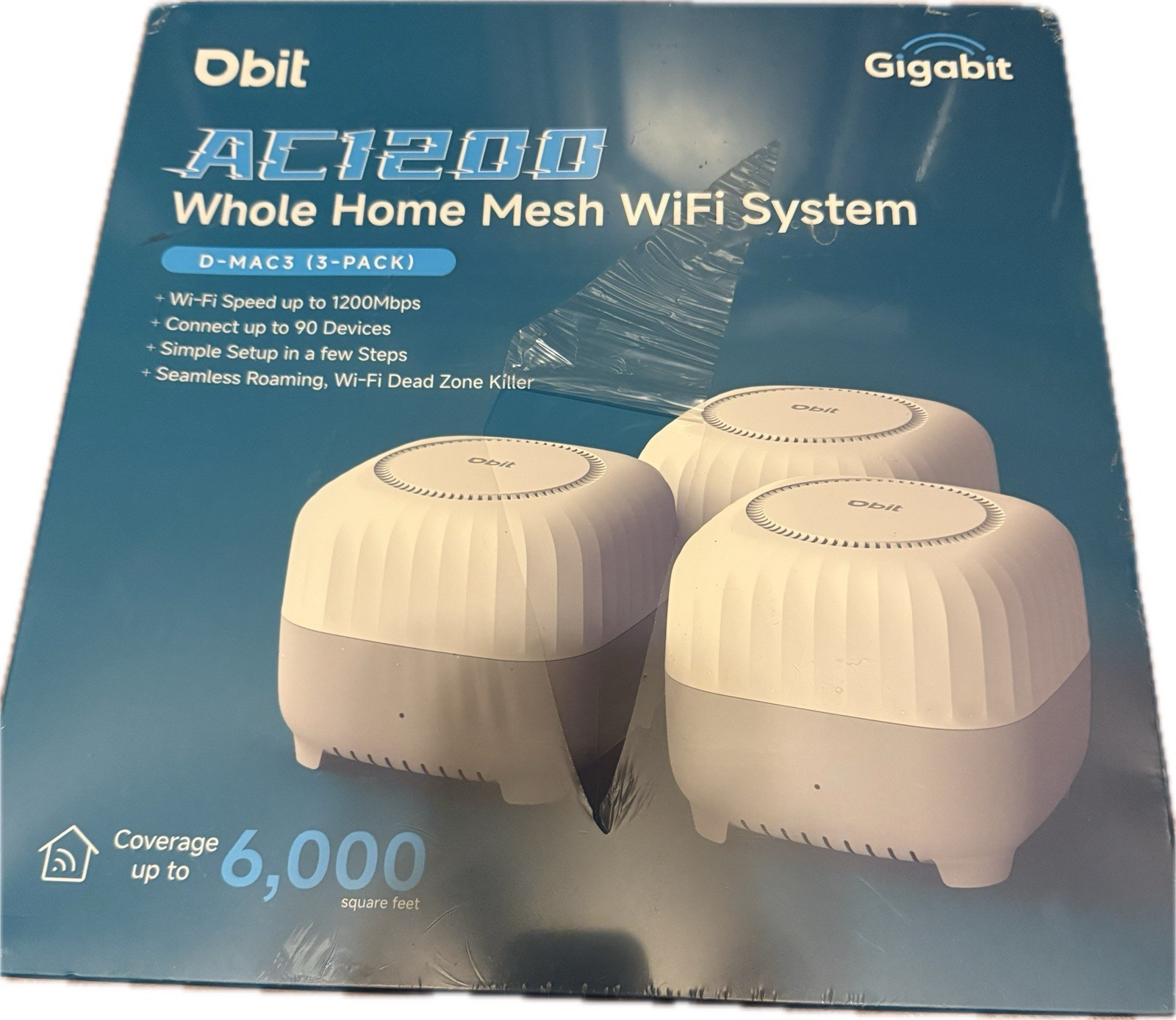 Gigabit AC1200 Whole Home Mesh Wi-Fi System D-Mac3 6000 Sqft NEW