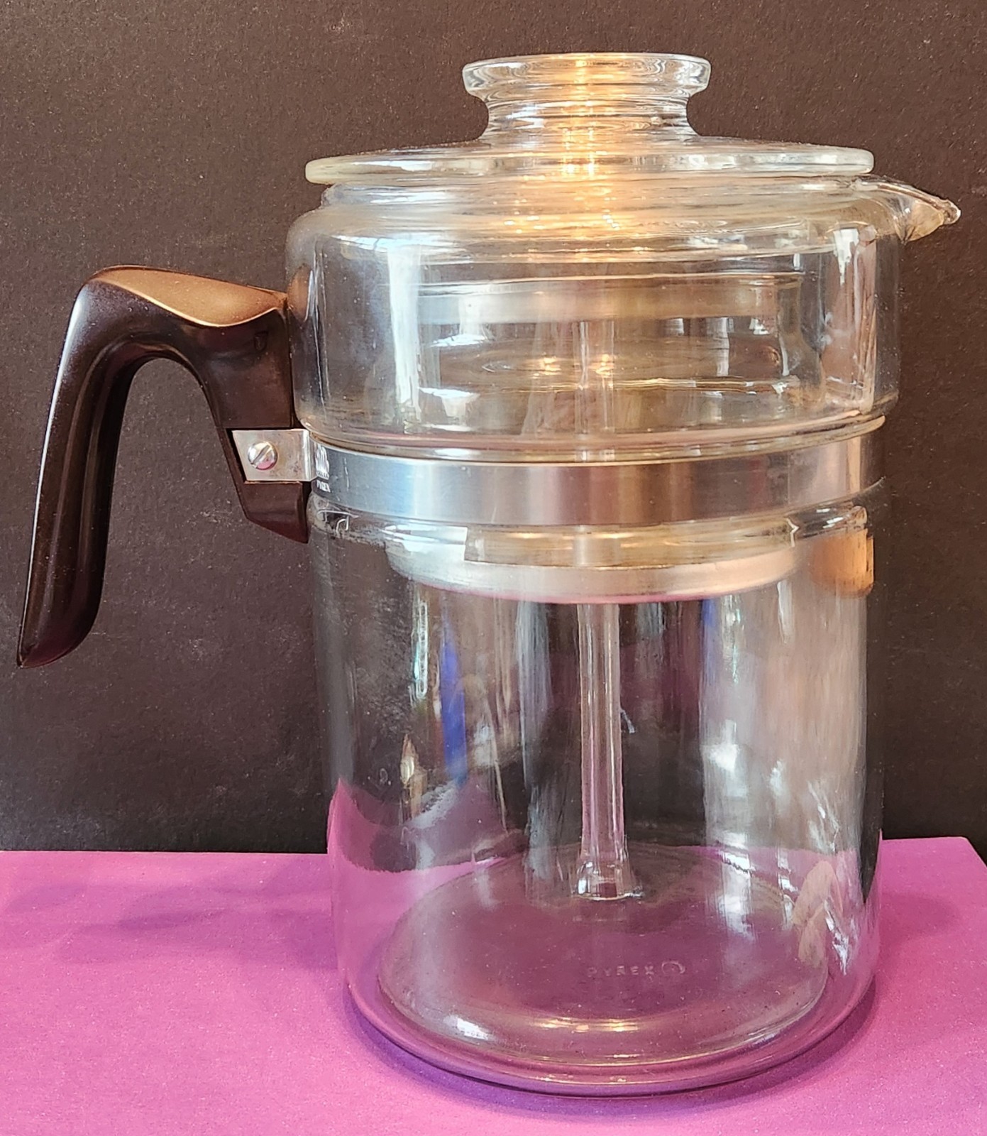 Vintage PYREZ Flameware Percolator Coffee Pot 7829 B Complete Set