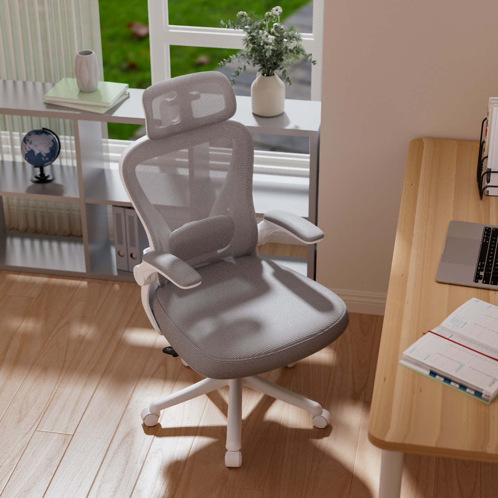 Office Desk Chair with Lumbar Support Computer Chair with Adjustable Armrest