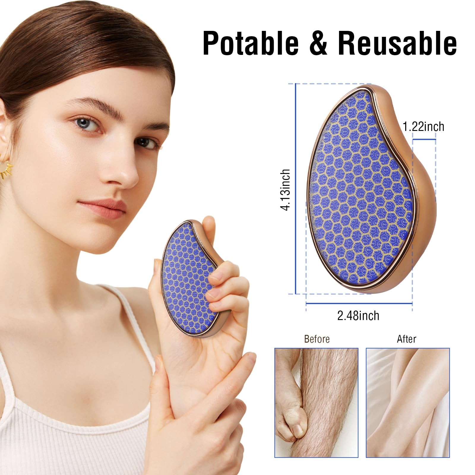 OUKEYA Glass Foot File Callus Remover: Nano 1 Count (Pack of 1), Blue