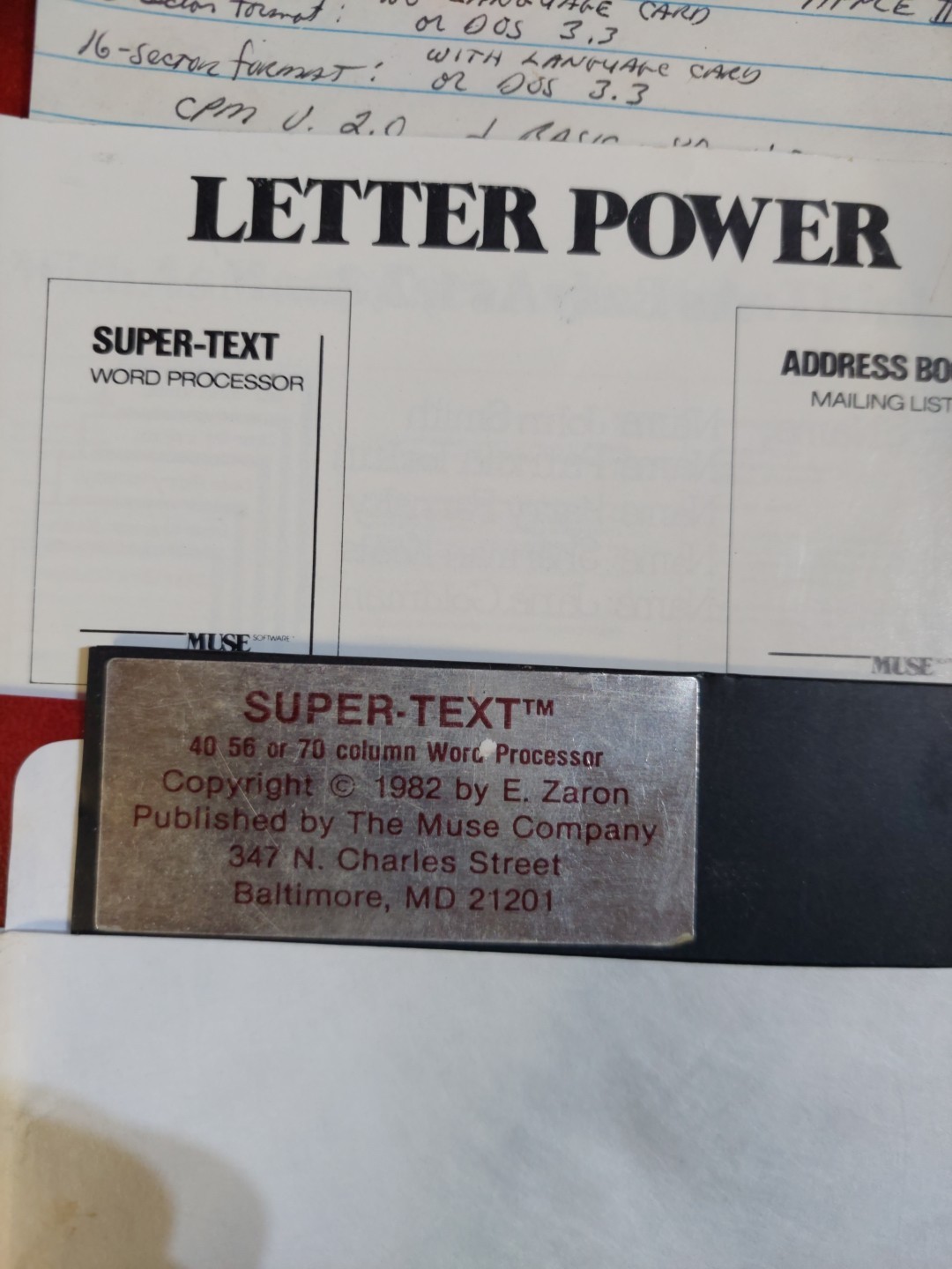 Apple ll,ll+,e,llgs. Super Text 40,56,70 Column Word Processor by Muse