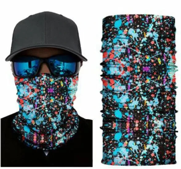 Neck Gaiter Face Mask Fishing Sun Headwear Protection Paint Splatter