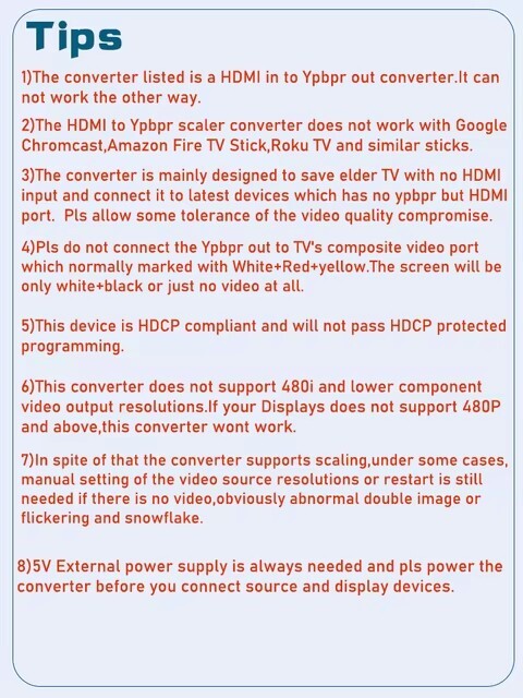 HDMI to Component Converter w/ Scaling HDMI to Ypbpr Scaler converter for DVD TV