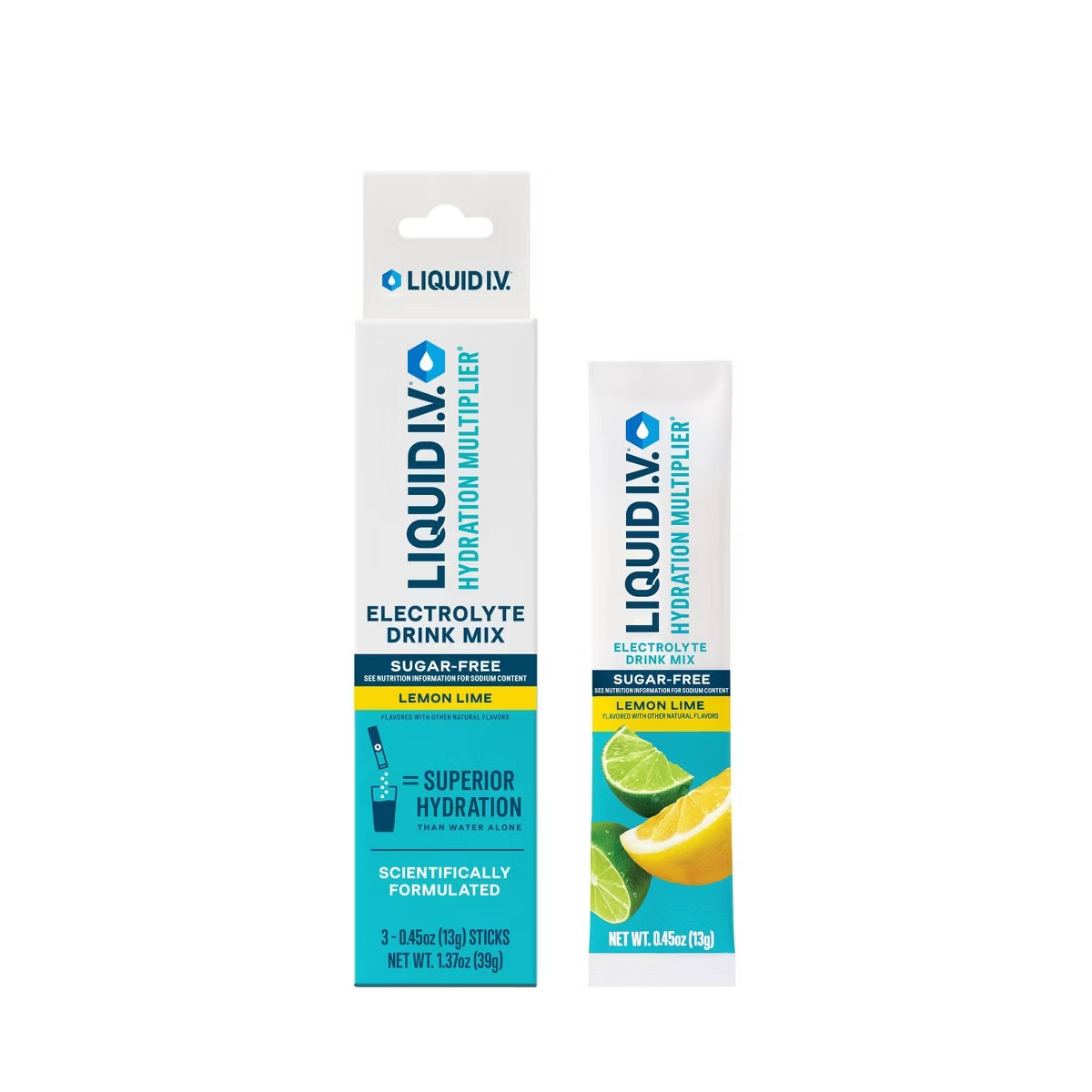 4 Pack Liquid I.V. Hydration Multiplier Electrolyte Drink Mix Lemon-Lime 3ct Ea.
