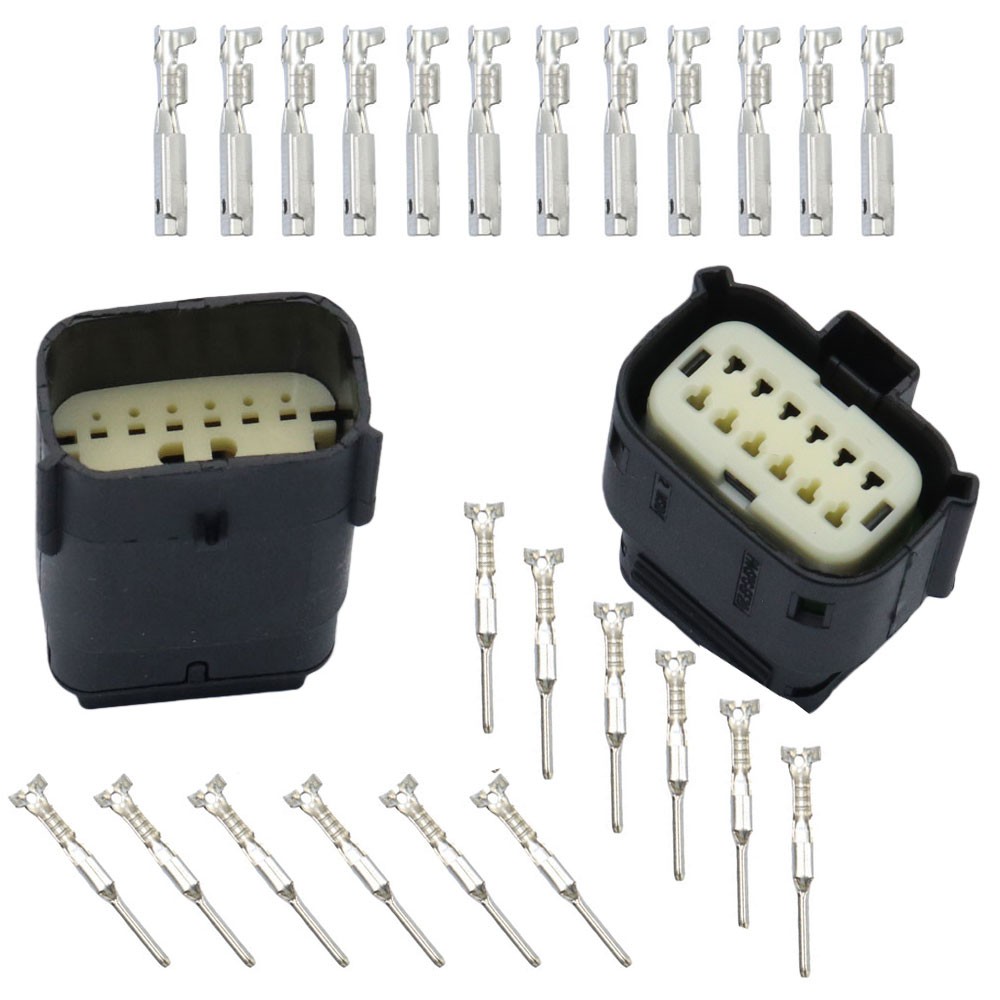 12 Pin Wire Connector For Harley BLACK Waterproof Sealed Kit, MX150 with CPA