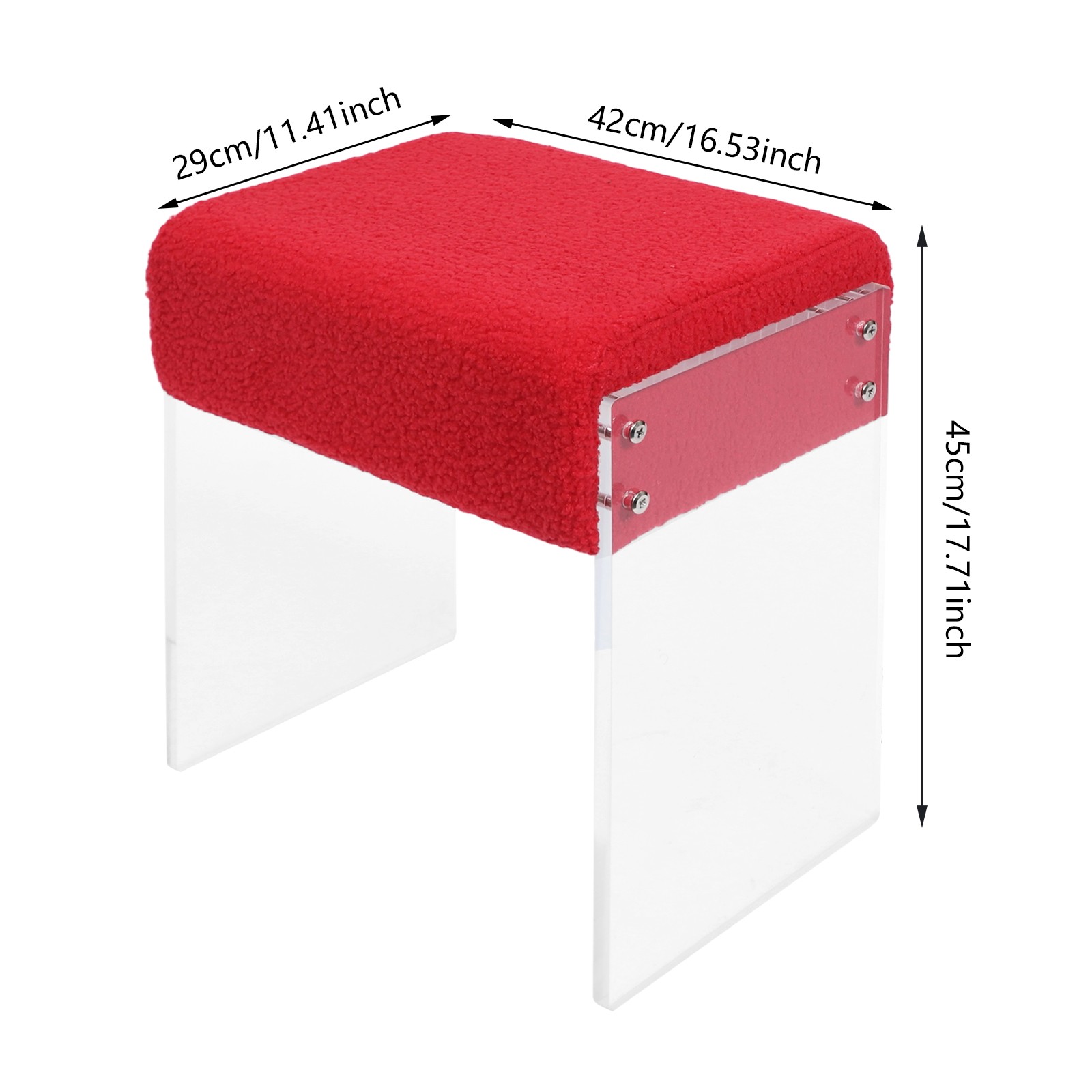 Modern Minimalist Acrylic Stool Chair, Makeup Stool Chair with Cushion