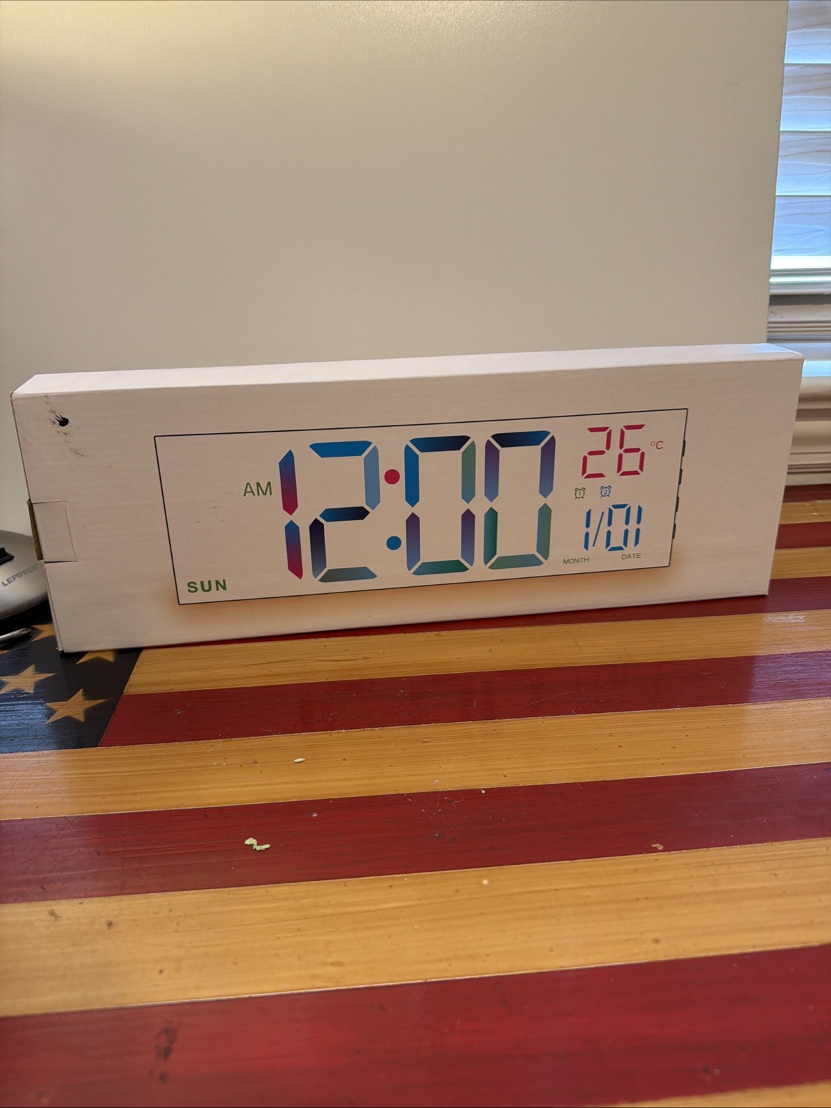 JALL 10.5'' Digital Large Alarm Clock with 8-in-1 RGB 10.5 inches, Black