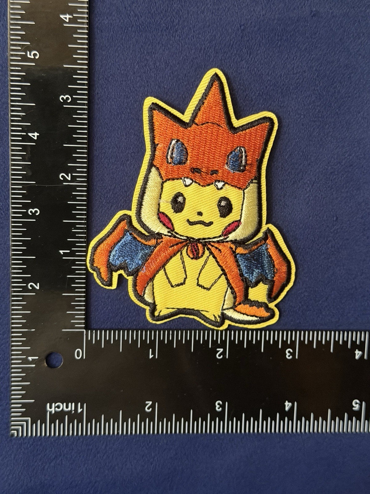 Pikachu Wearing Charizard Costume Pokémon  - NEW Embroidered Iron Sew On Patch