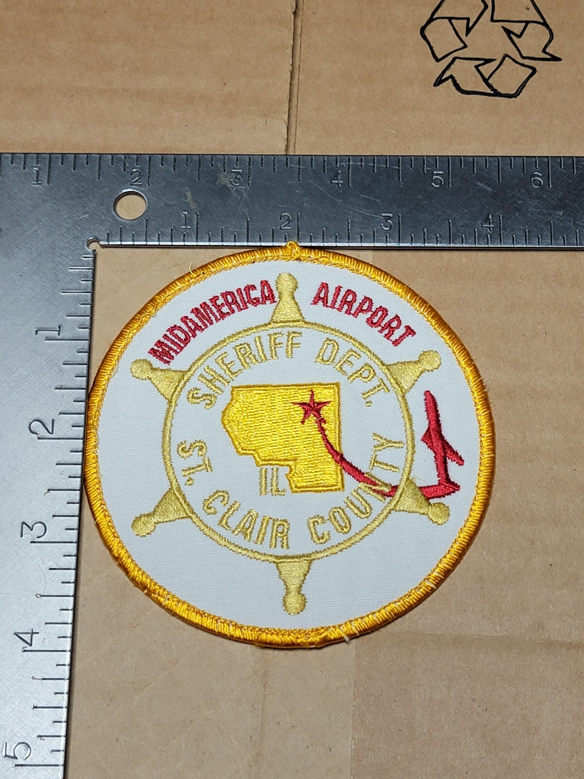O b3 police patch used Mid America Airport St. Clair county sheriff Illinois