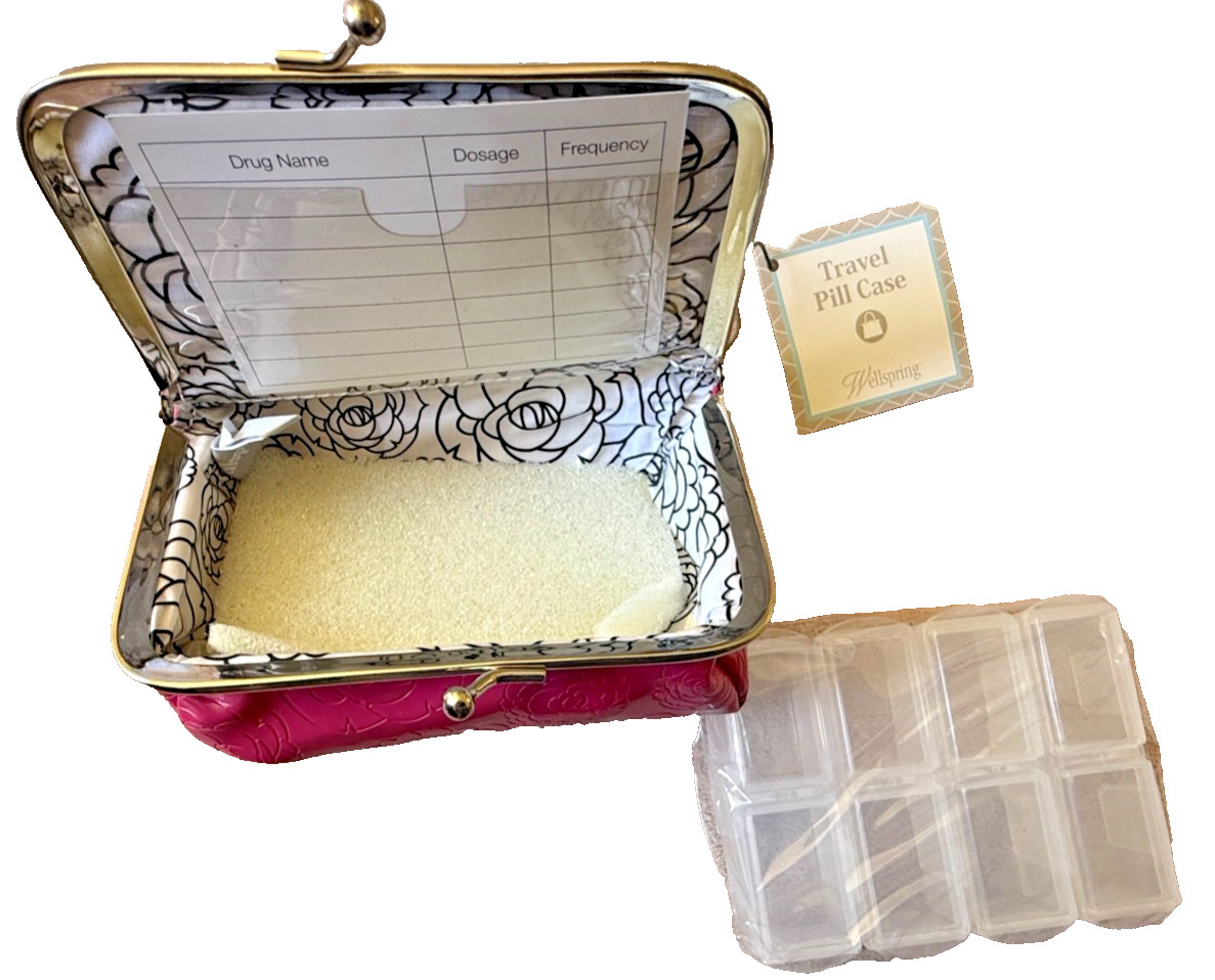 Wellspring Travel Pill Case NWT Terrace Melrose Closure 8 Pill Compartments