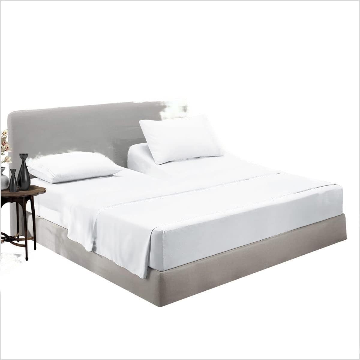 Top Split King Flex Head Sheet Set for Sleep Head, White