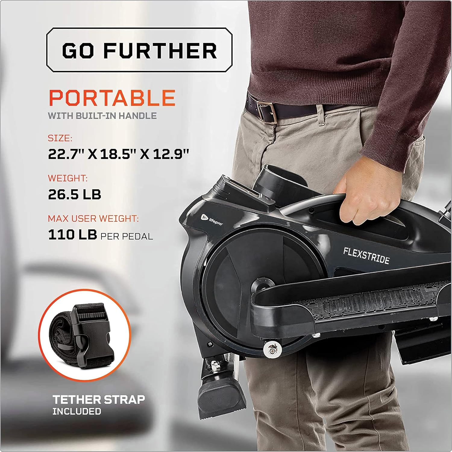 Portable under Desk Elliptical Exercise Machine - Motorized Pedal Exerciser for