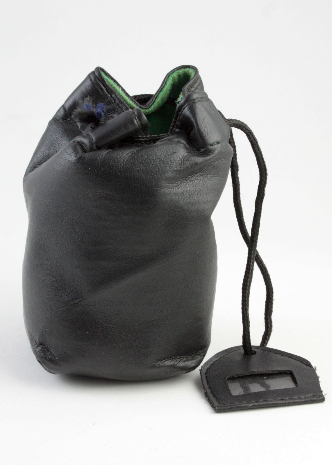Unbranded - Black Vinyl Drawstring Lens Pouch Bag - 2-3/4" x2-3/4" x 5" Lot of 2