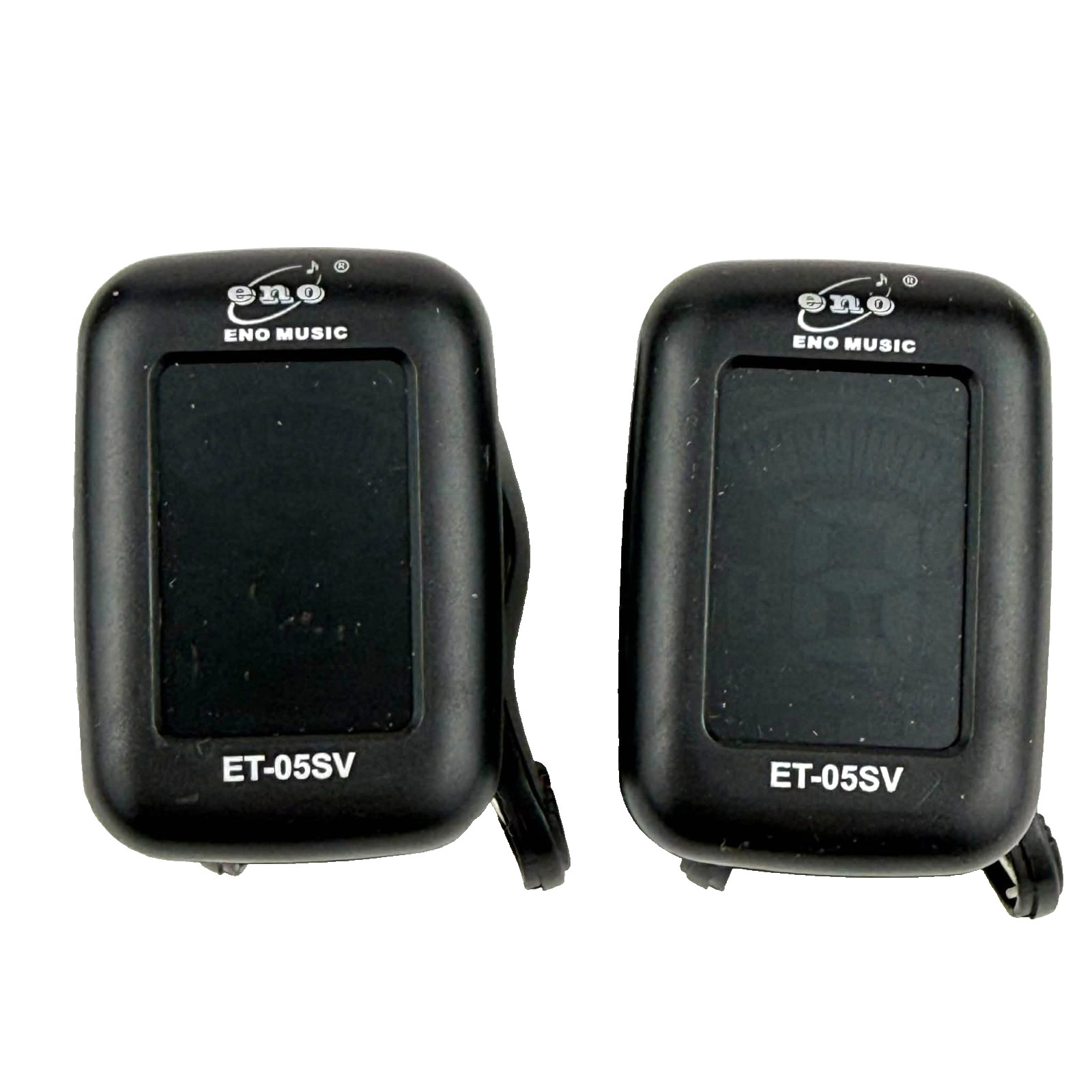 Lot of 2 Clip On Guitar Tuners Eno Music ET-05SV Mini Tuner Bass Violin Digital