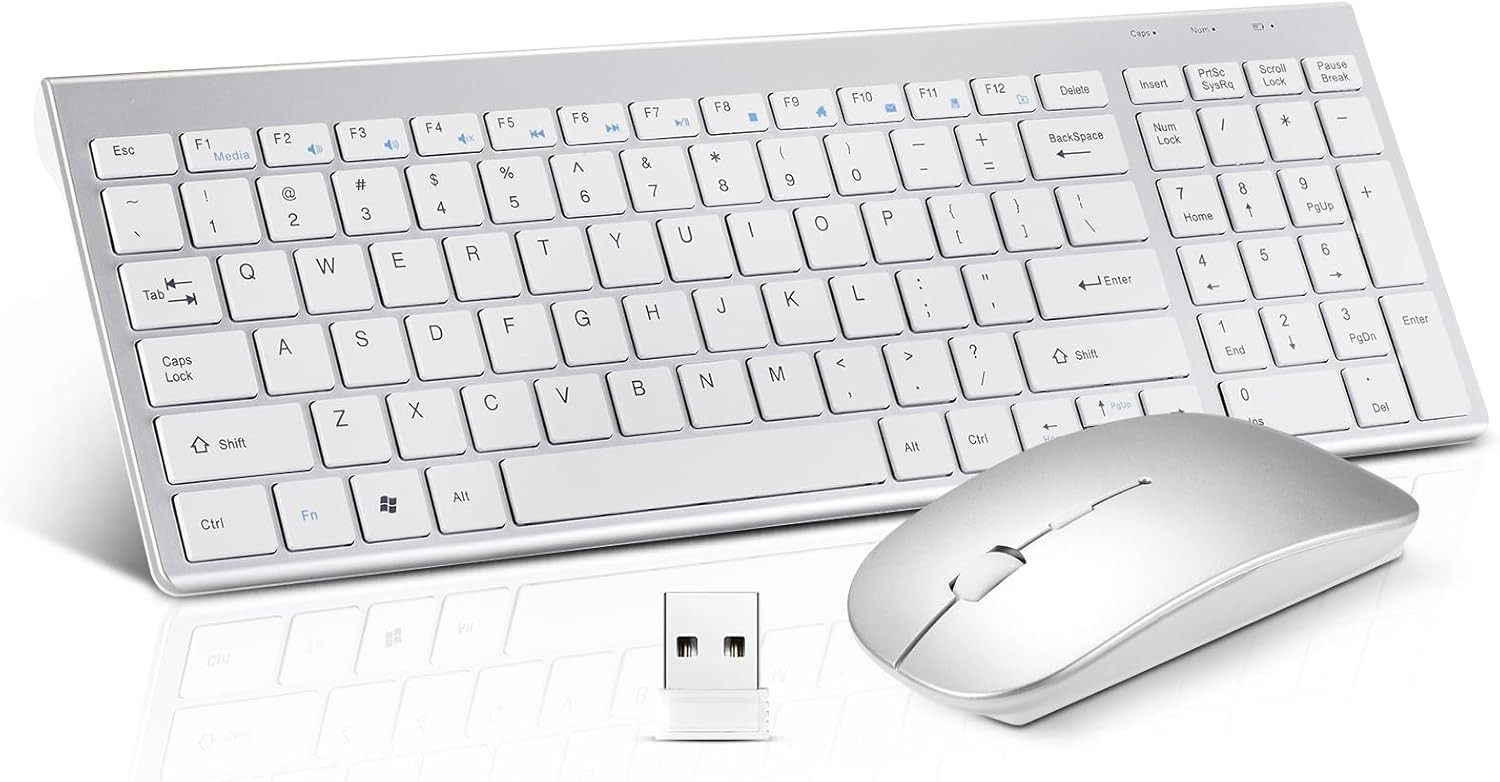 Juego De Teclado Y Mouse Inalambrico Compacto Con Conexion De 2.4 GHZ Pro