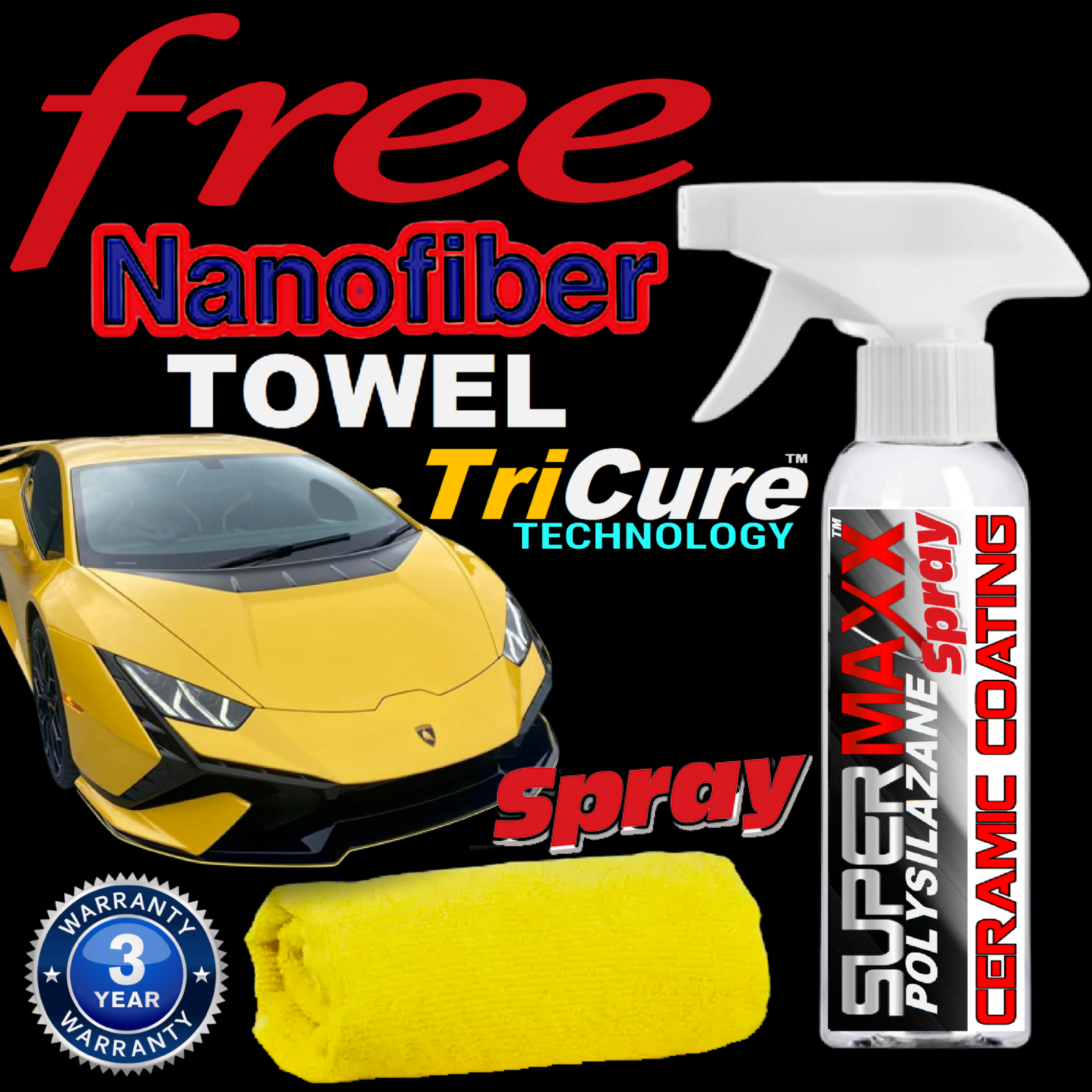 POLYSILAZANE CERAMIC CAR COATING ADVANCED TRICURE TECHNOLOGY PAINT PROTECTION