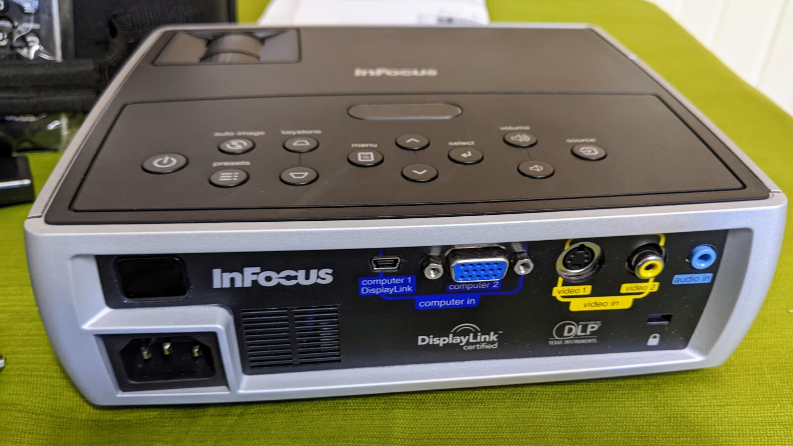 InFocus Projector Model: IN 1100 with remote, cables, manual & carrying case