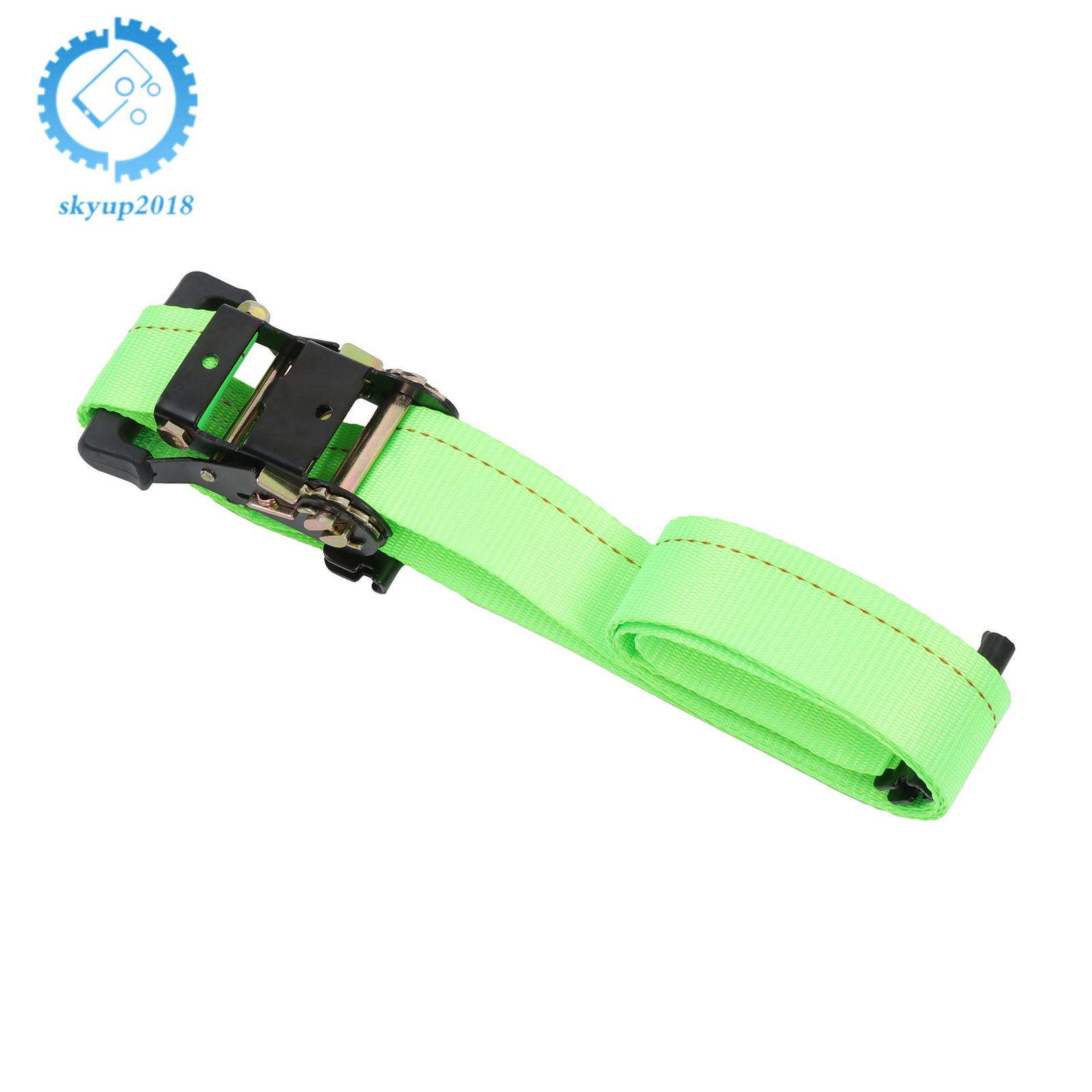 Green Wheel Chock And 6ft Ratchet Strap Kit For E Track System ATV UTV Tractors