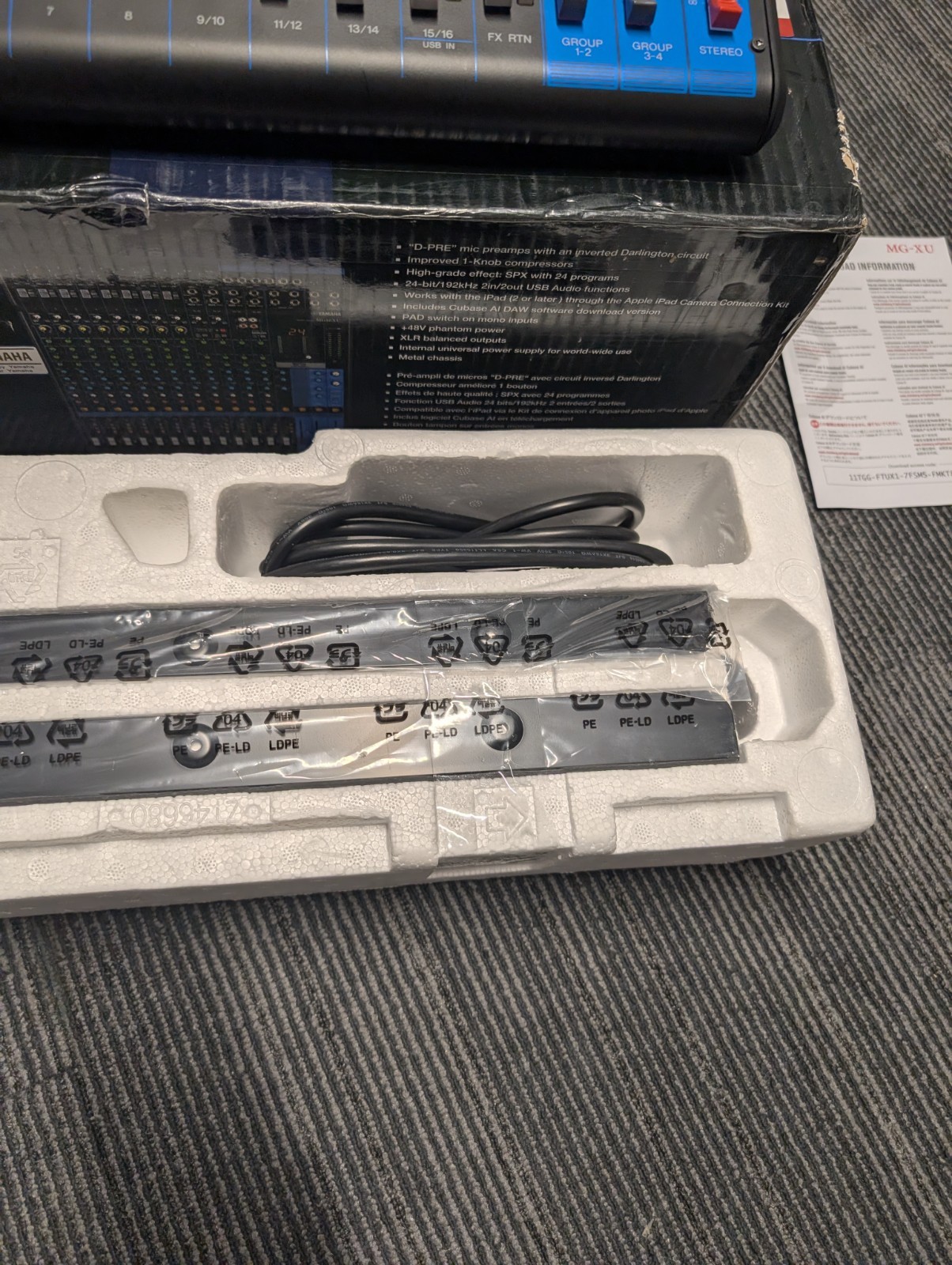 Yamaha MG16XU 16-Channel Mixer USB Audio Interface Effects Tested Working