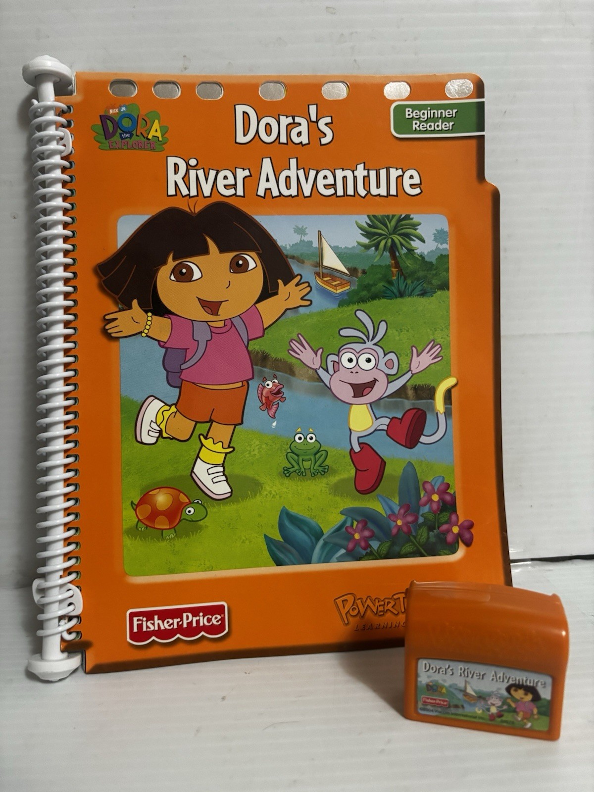 Fisher Price Power Touch Dora’s River Adventure Learning Game Cartridge & Book
