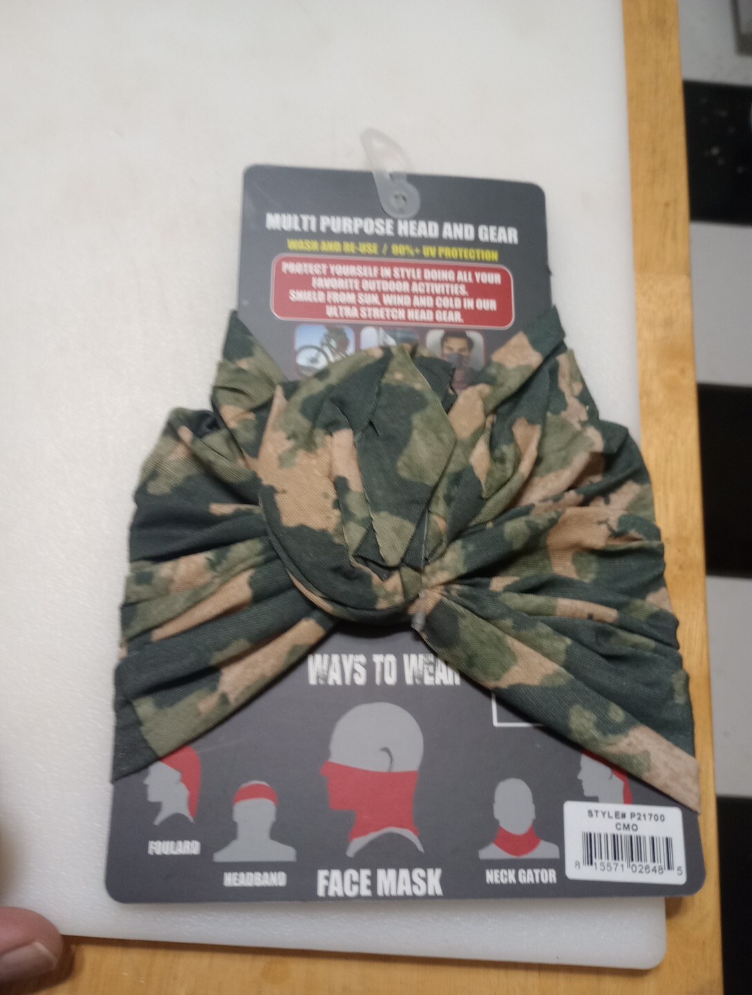 Camo Multipurpose  Headgear, Neck Warmer, Neck Gaiter, Neck Tube